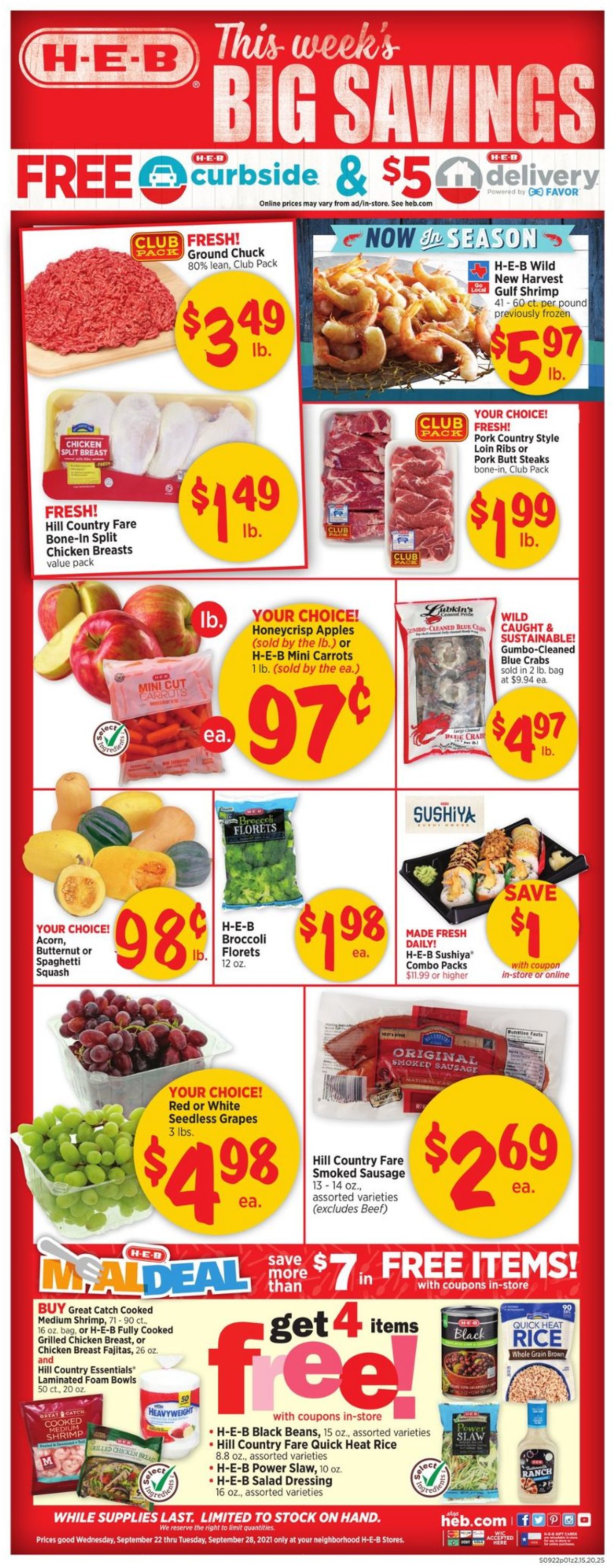 H-E-B Ad from 09/22/2021