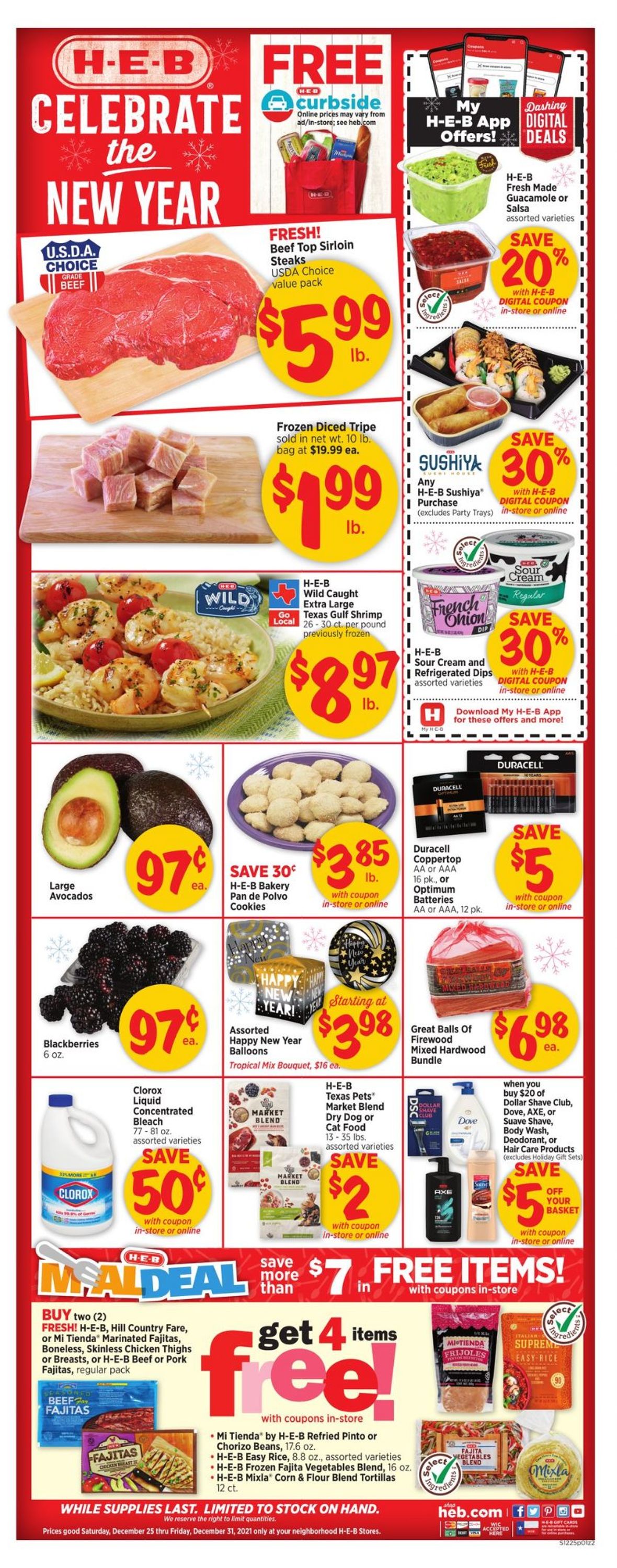 H-E-B Ad from 12/25/2021