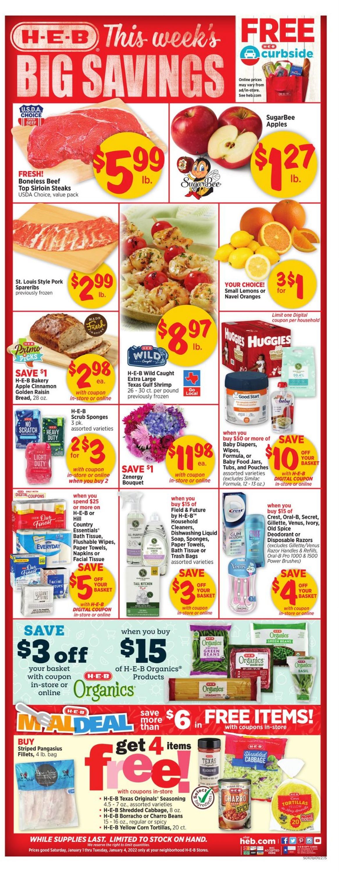 H-E-B Ad from 01/01/2022