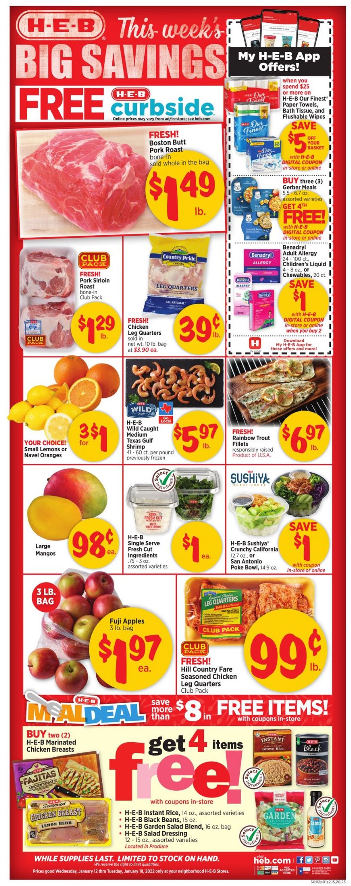 H-E-B Ad from 01/12/2022