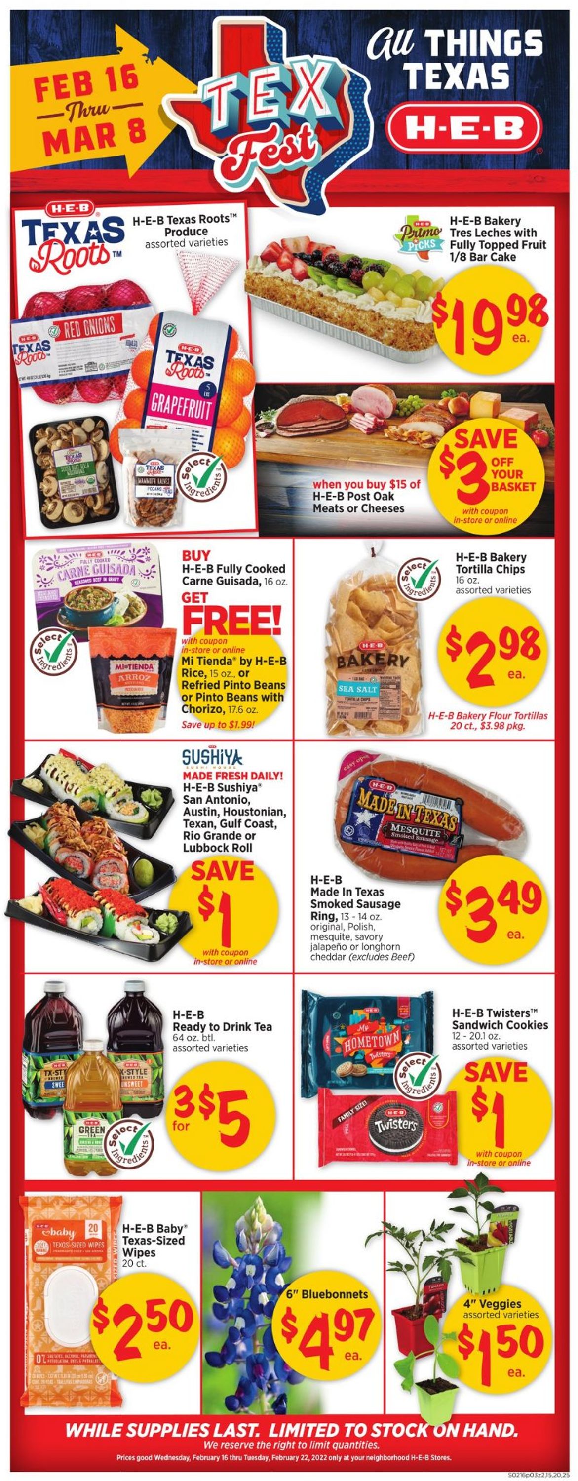 H-E-B Ad from 02/16/2022