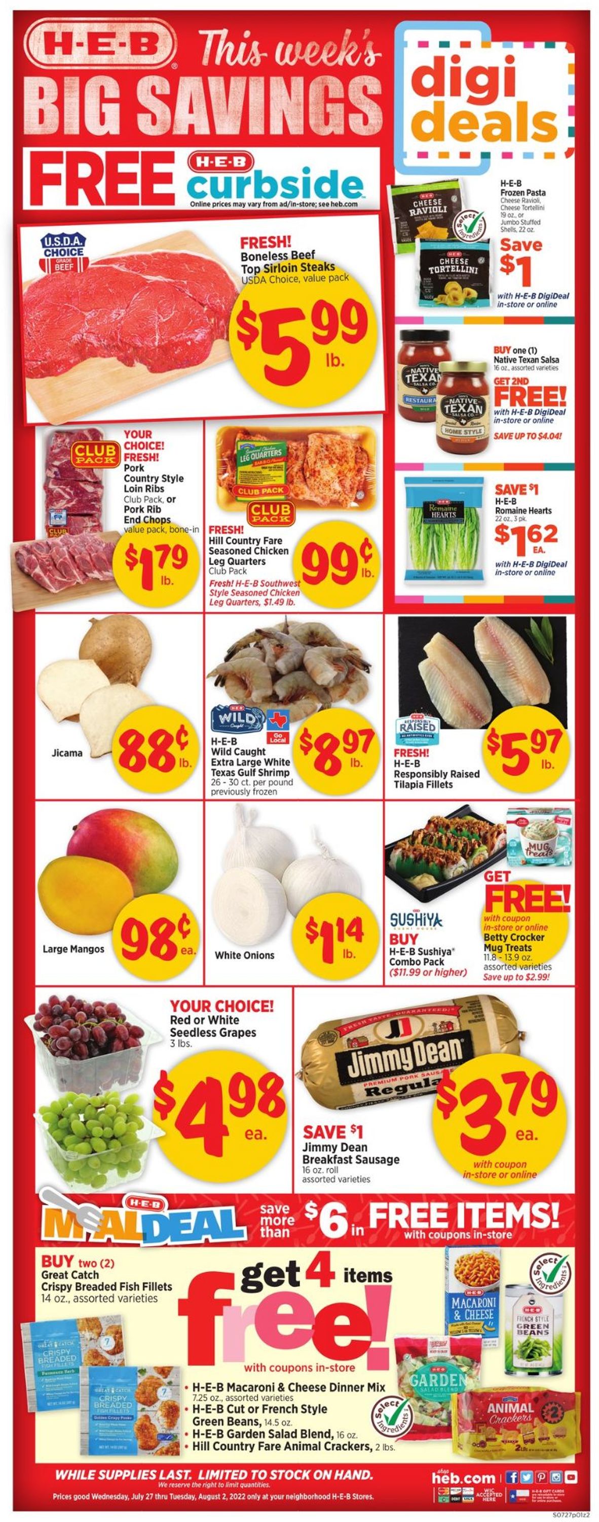 H-E-B Ad from 07/27/2022
