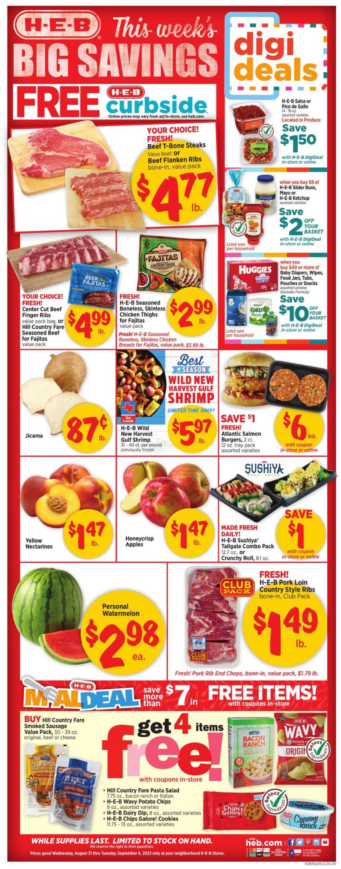 H-E-B Ad from 08/31/2022