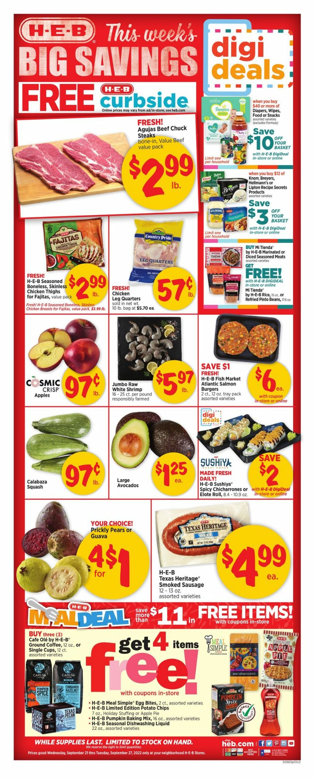 H-E-B Ad from 09/21/2022