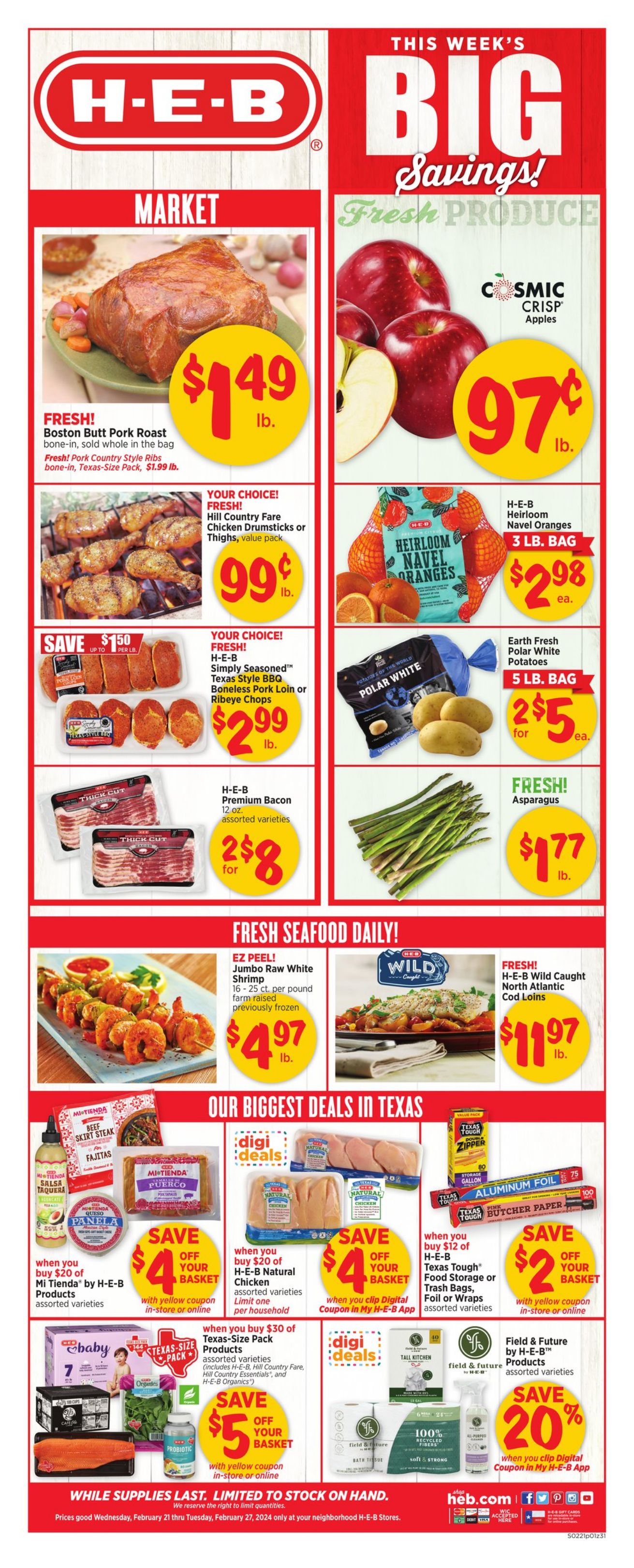 H-E-B Ad from 02/21/2024