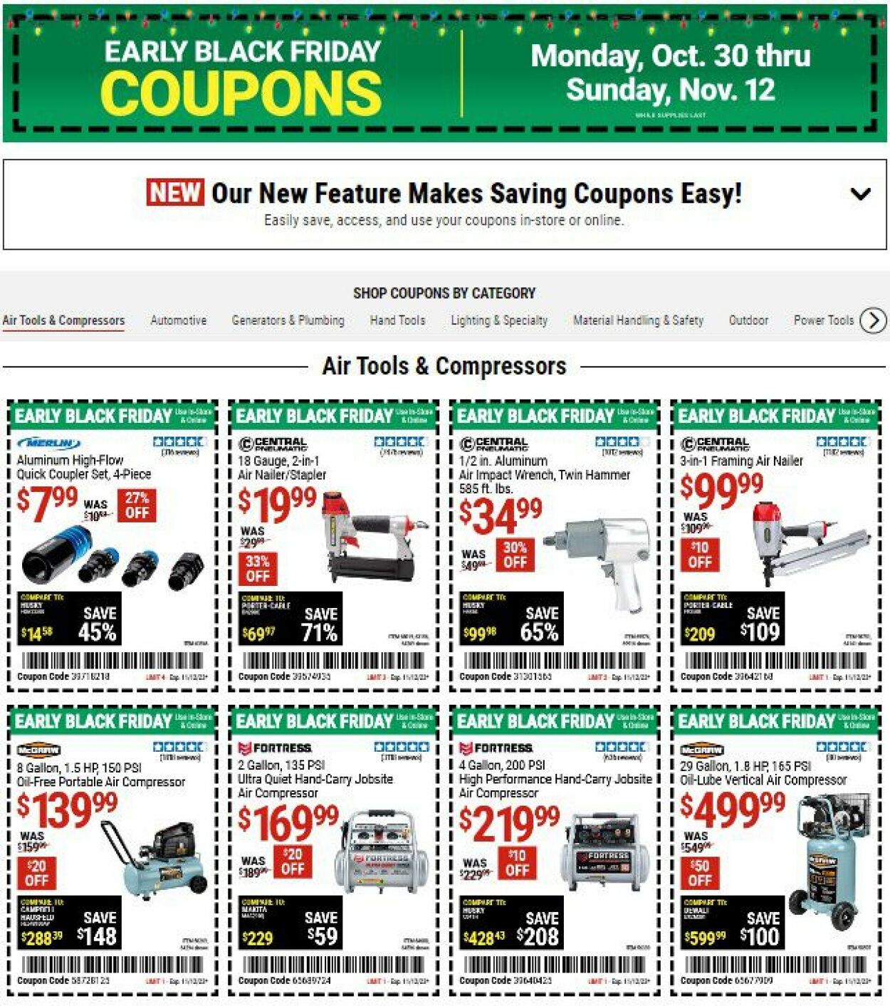 Harbor Freight Ad from 10/30/2023