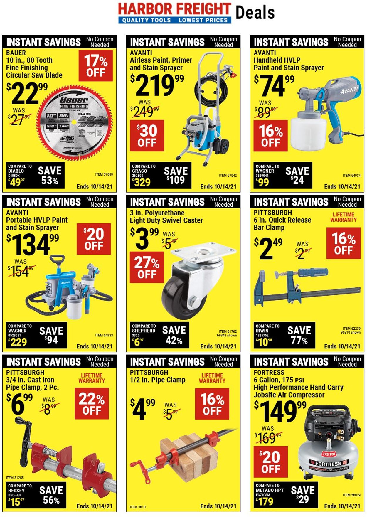 Harbor Freight Ad from 10/01/2021