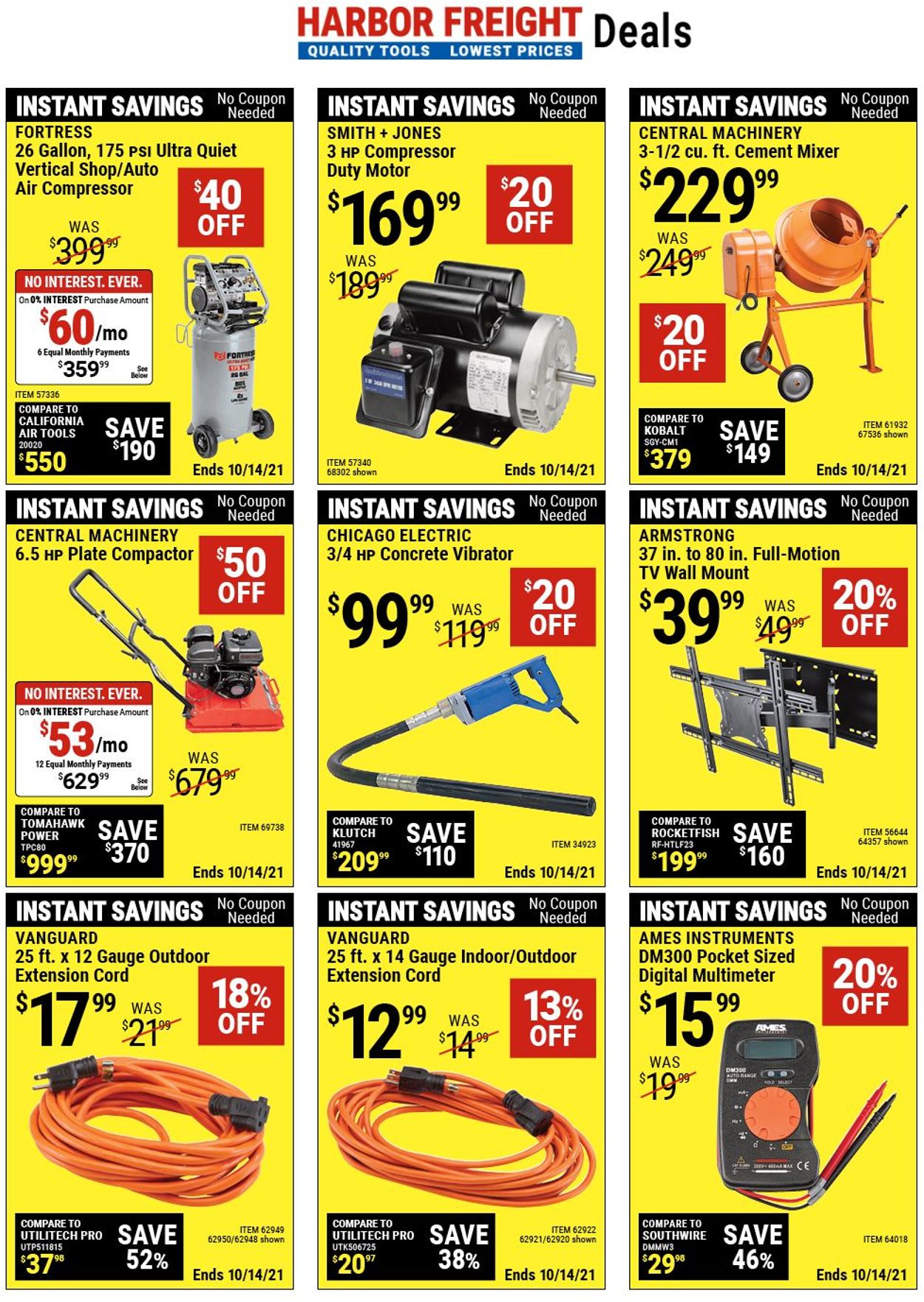 Harbor Freight Ad from 10/01/2021