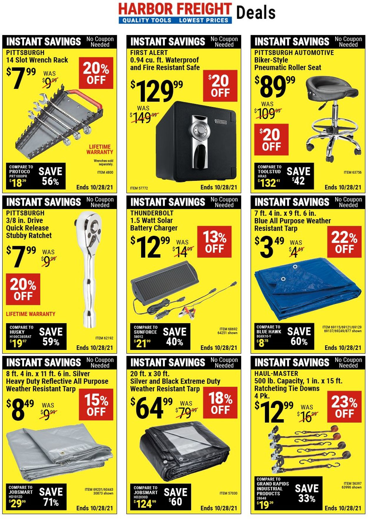 Harbor Freight Ad from 10/15/2021