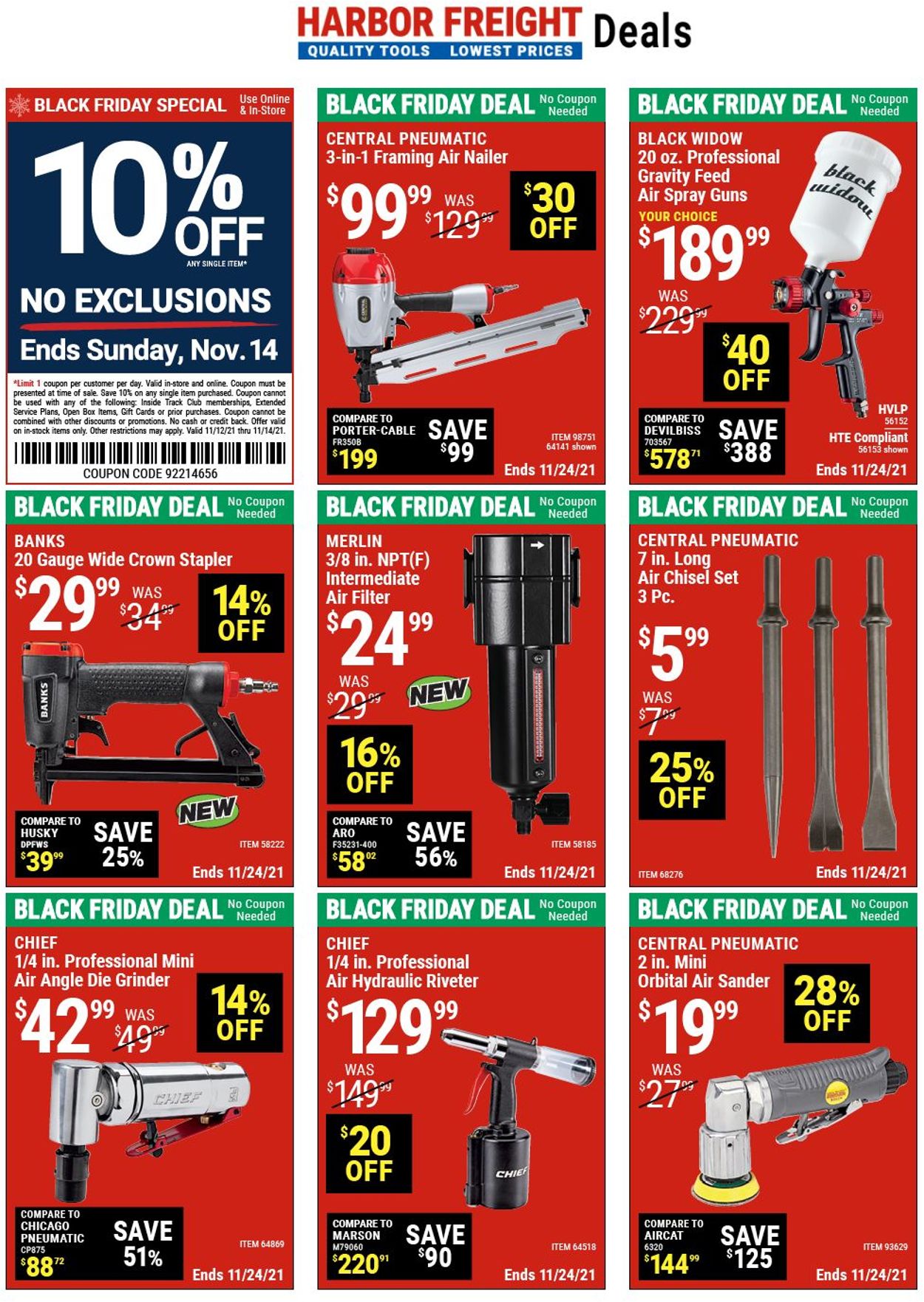 Harbor Freight Ad from 11/12/2021