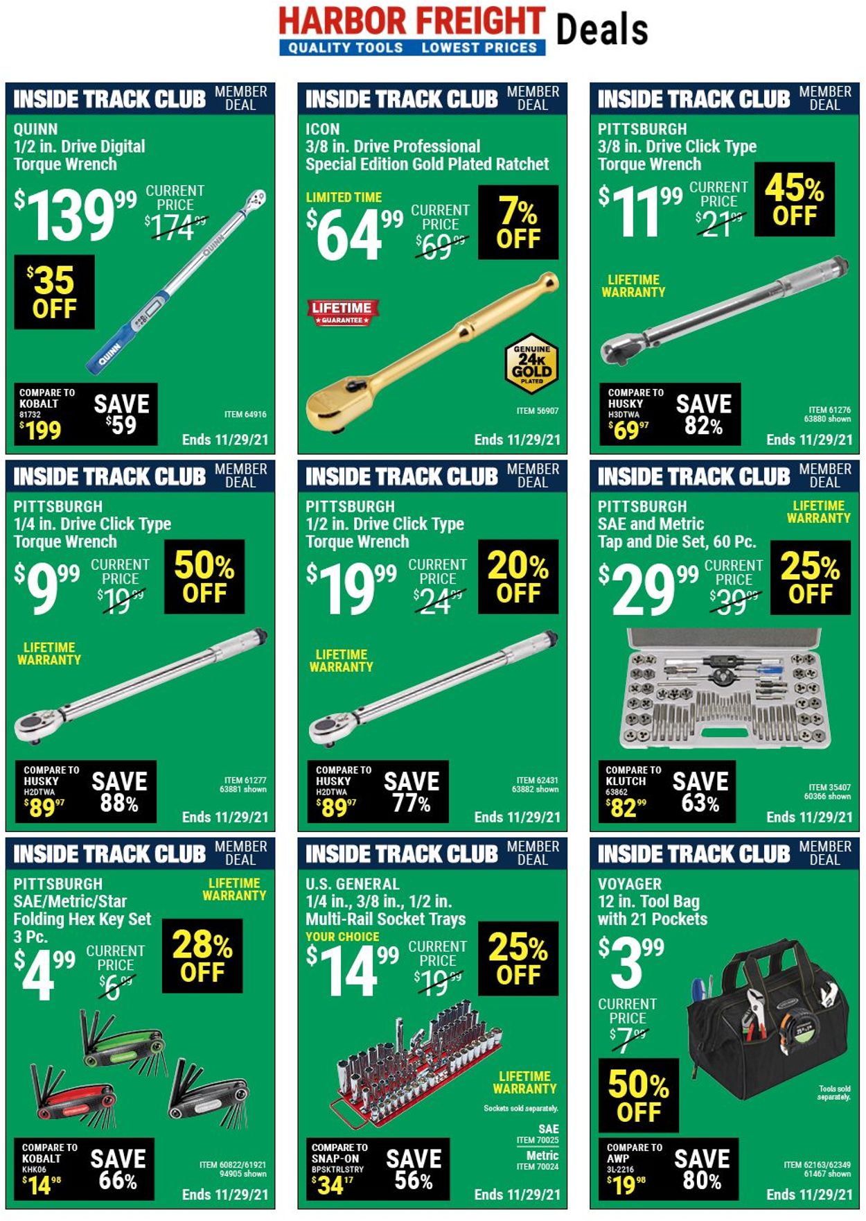 Harbor Freight Ad from 11/22/2021