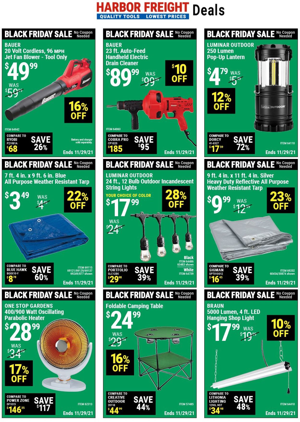 Harbor Freight Ad from 11/26/2021