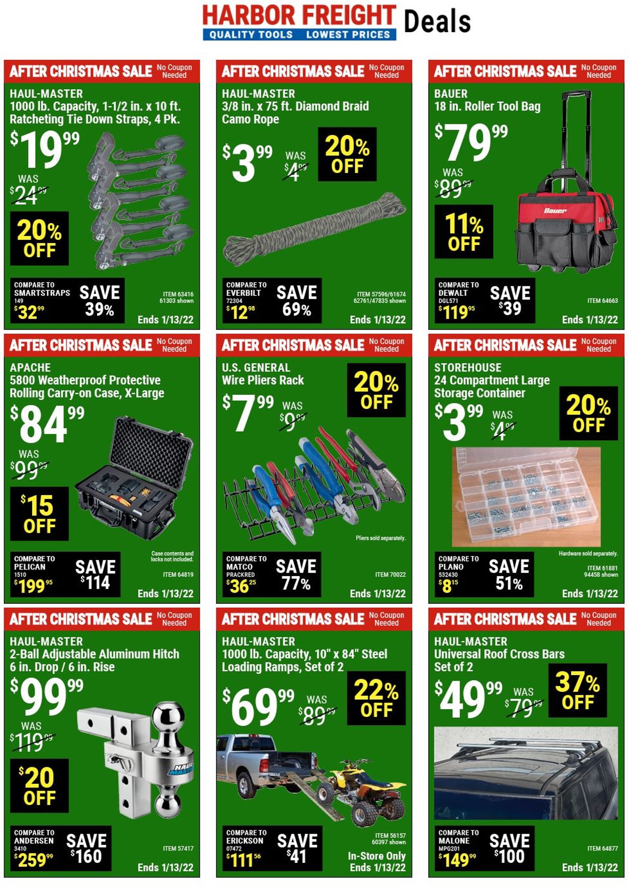 Harbor Freight Ad from 12/27/2021