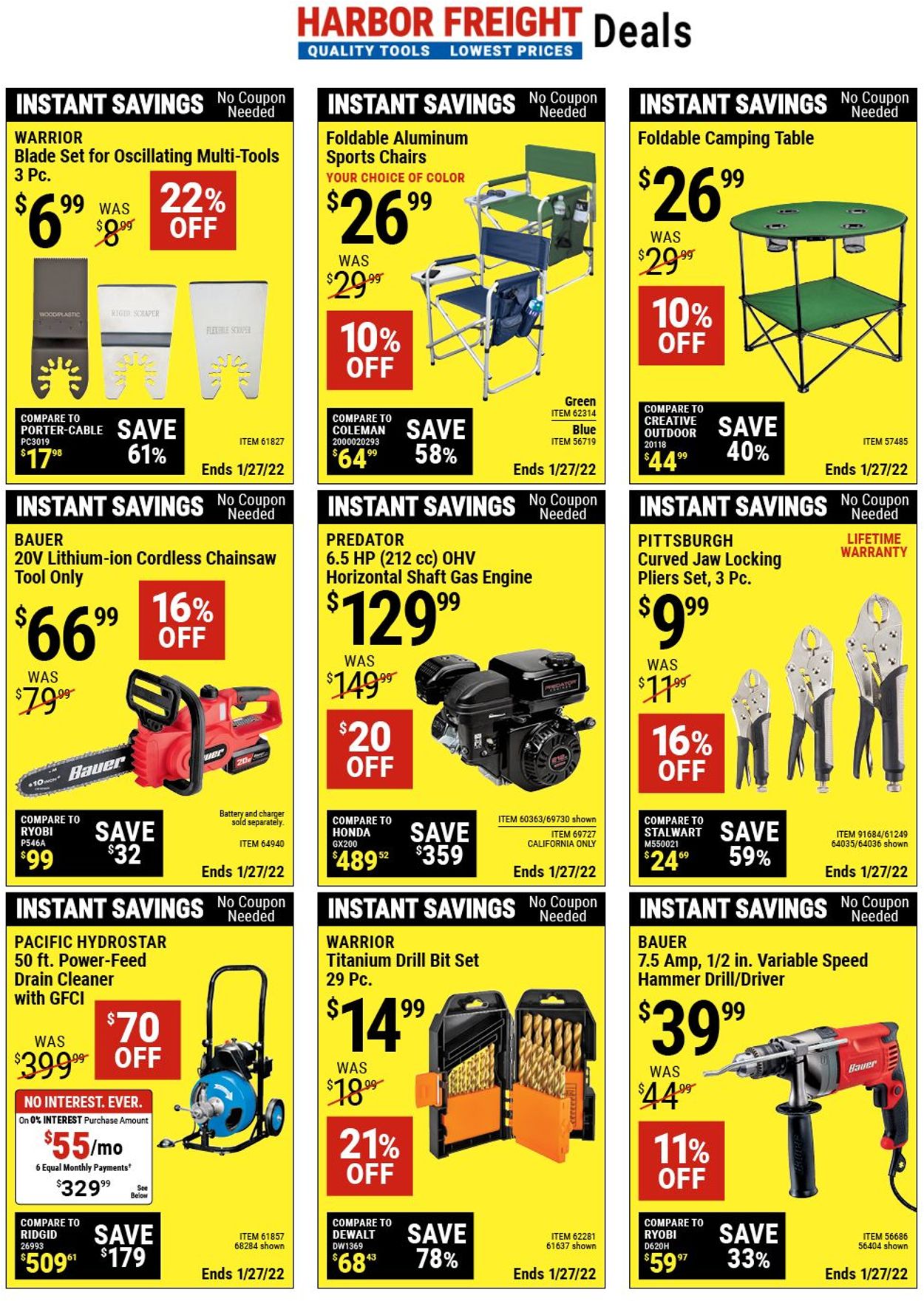Harbor Freight Ad from 01/14/2022