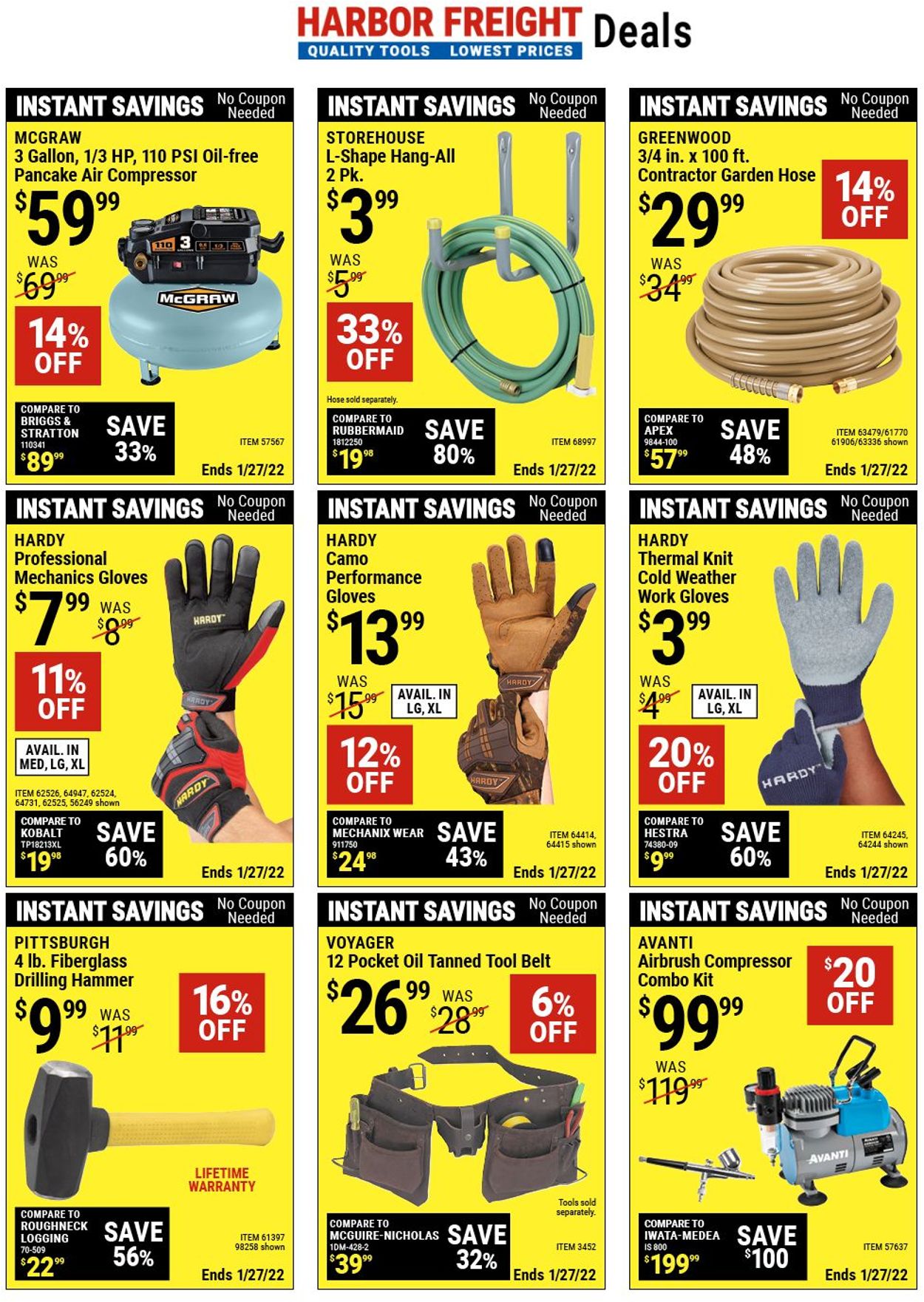 Harbor Freight Ad from 01/21/2022