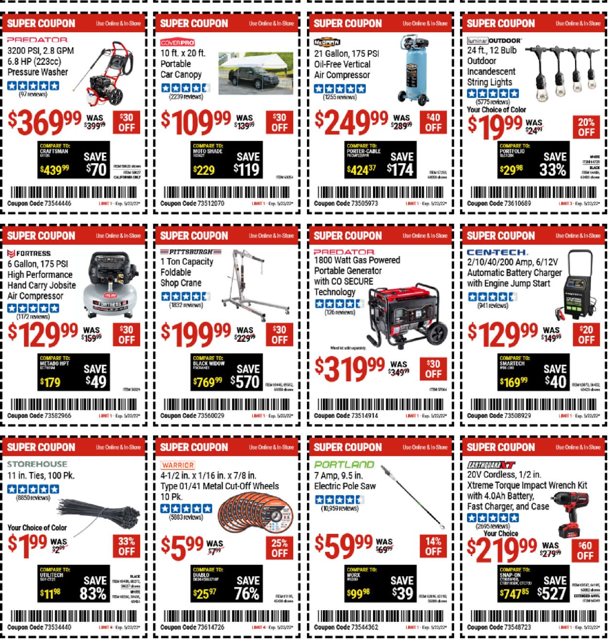 Harbor Freight Ad from 05/09/2022