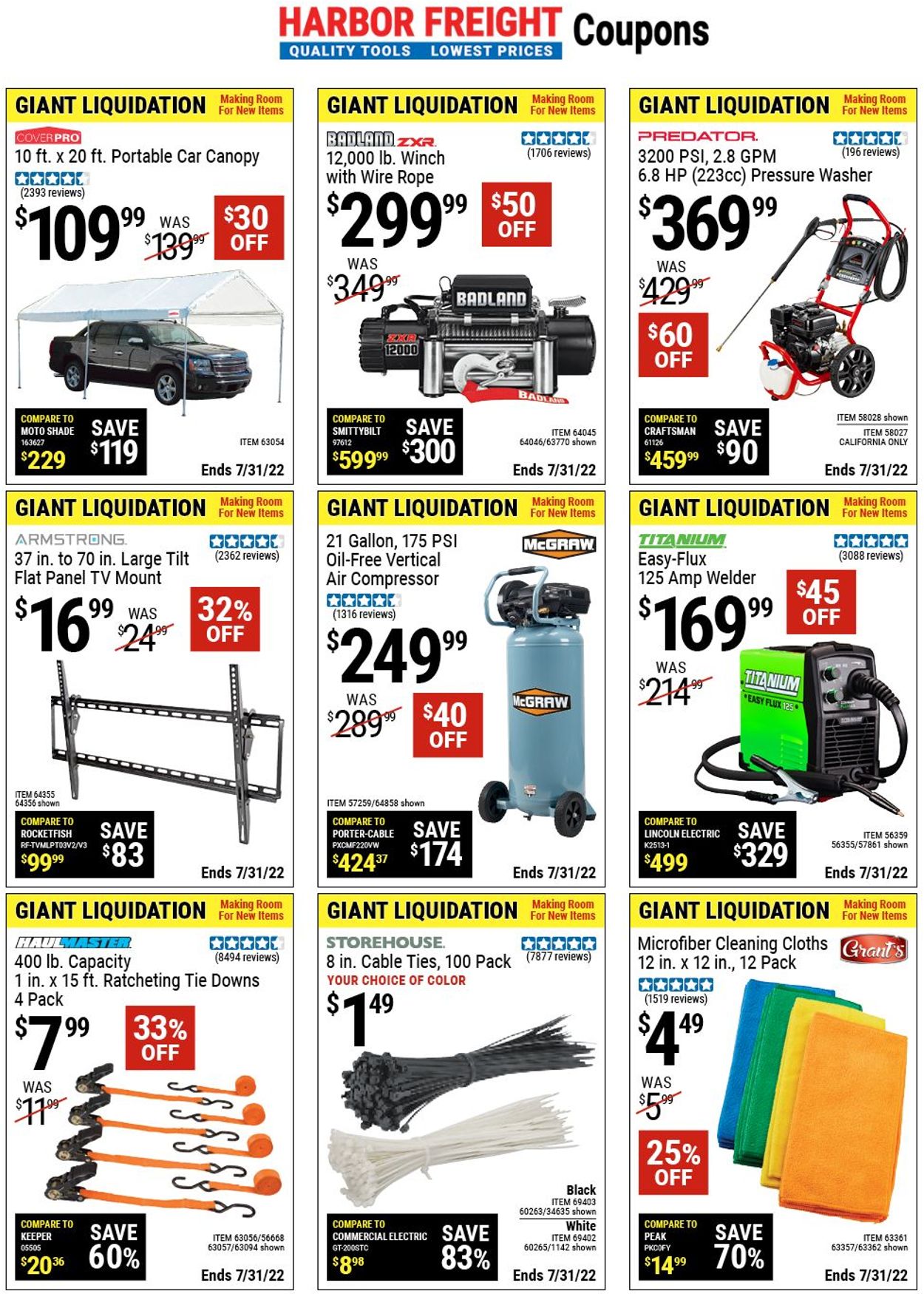 Harbor Freight Ad from 07/28/2022