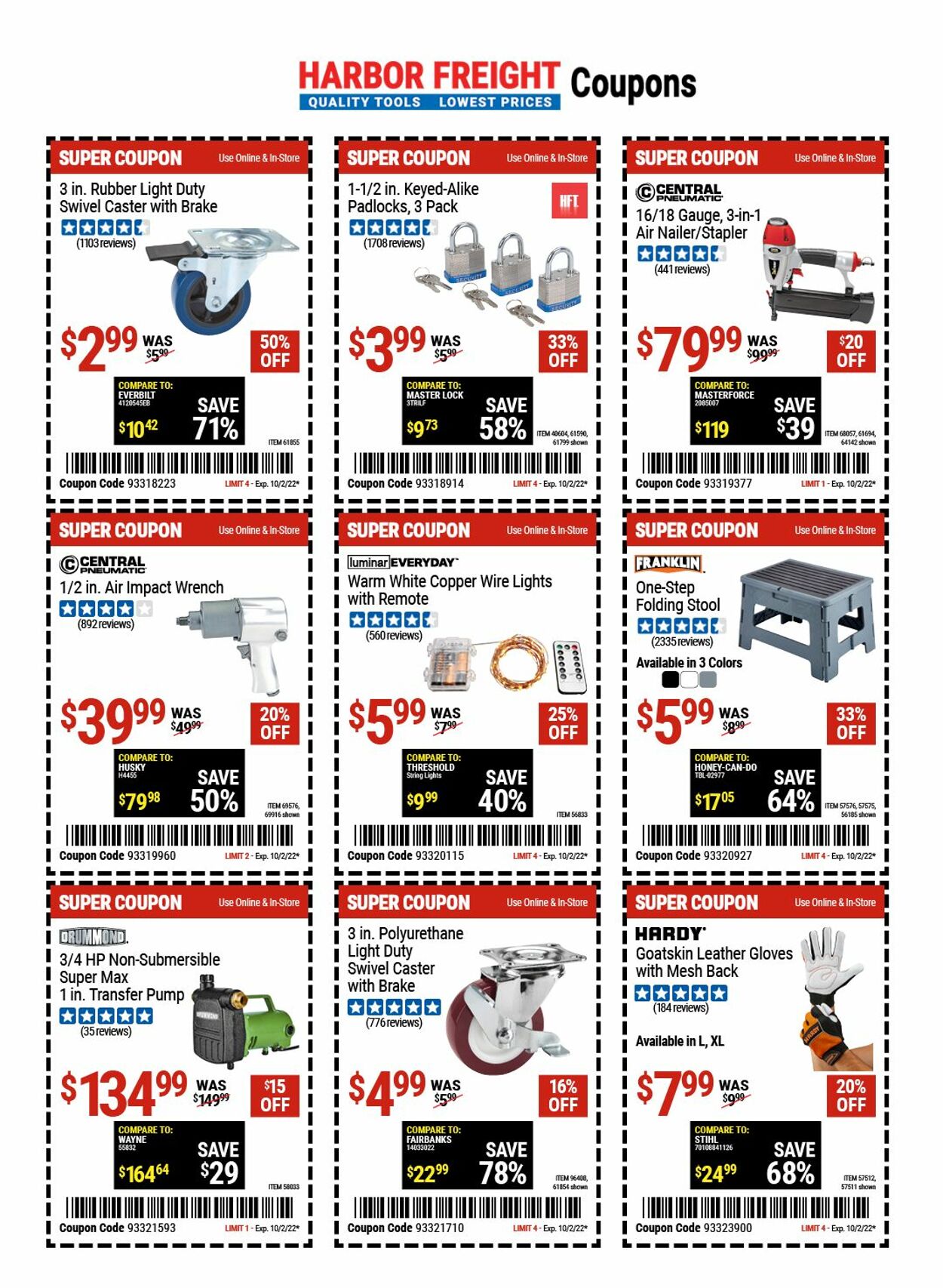 Harbor Freight Ad from 09/21/2022