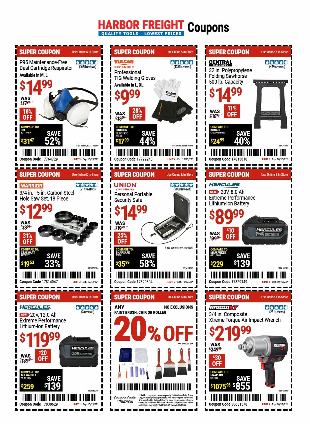 Harbor Freight Ad from 09/09/2022