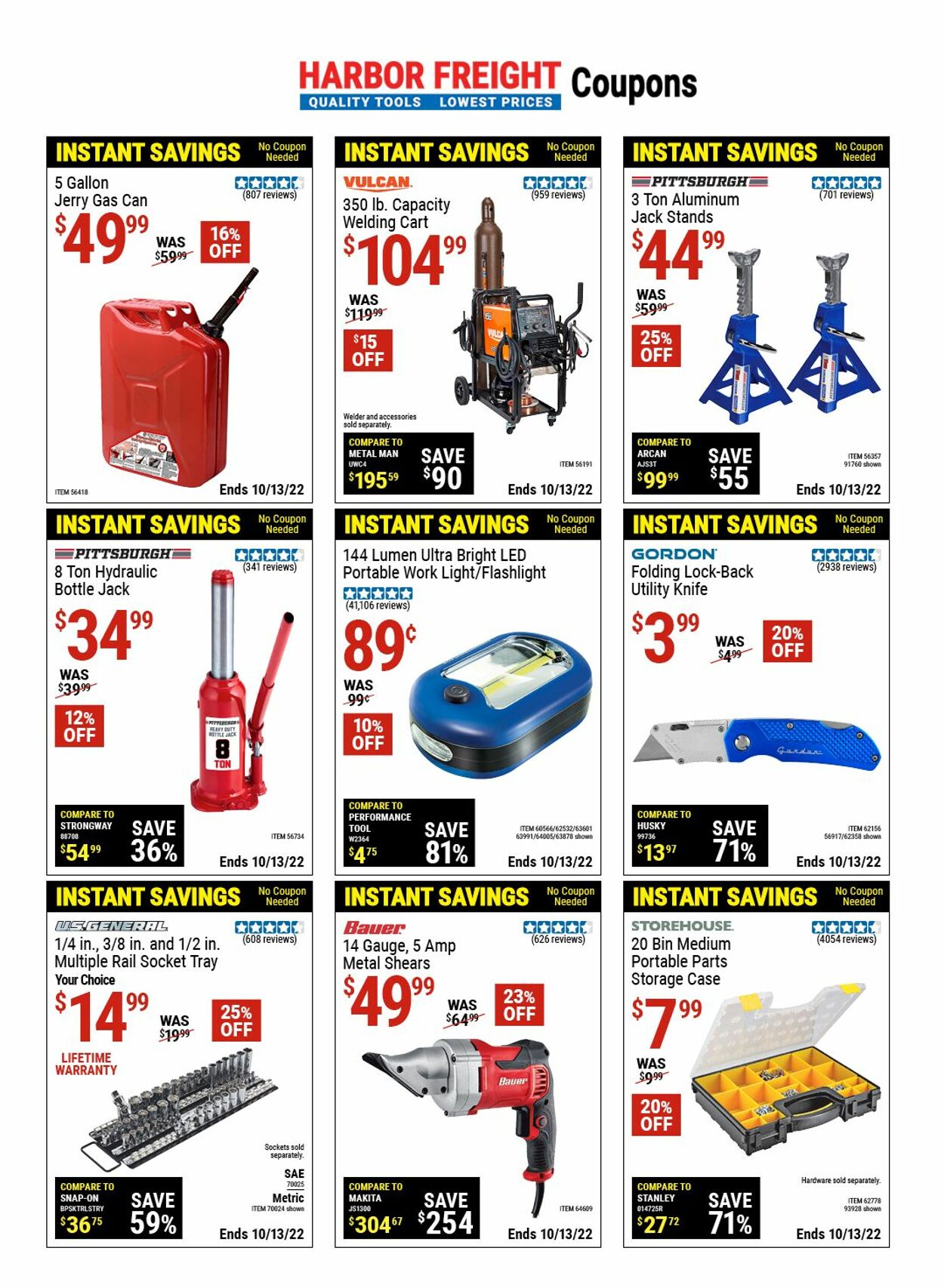 Harbor Freight Ad from 09/09/2022