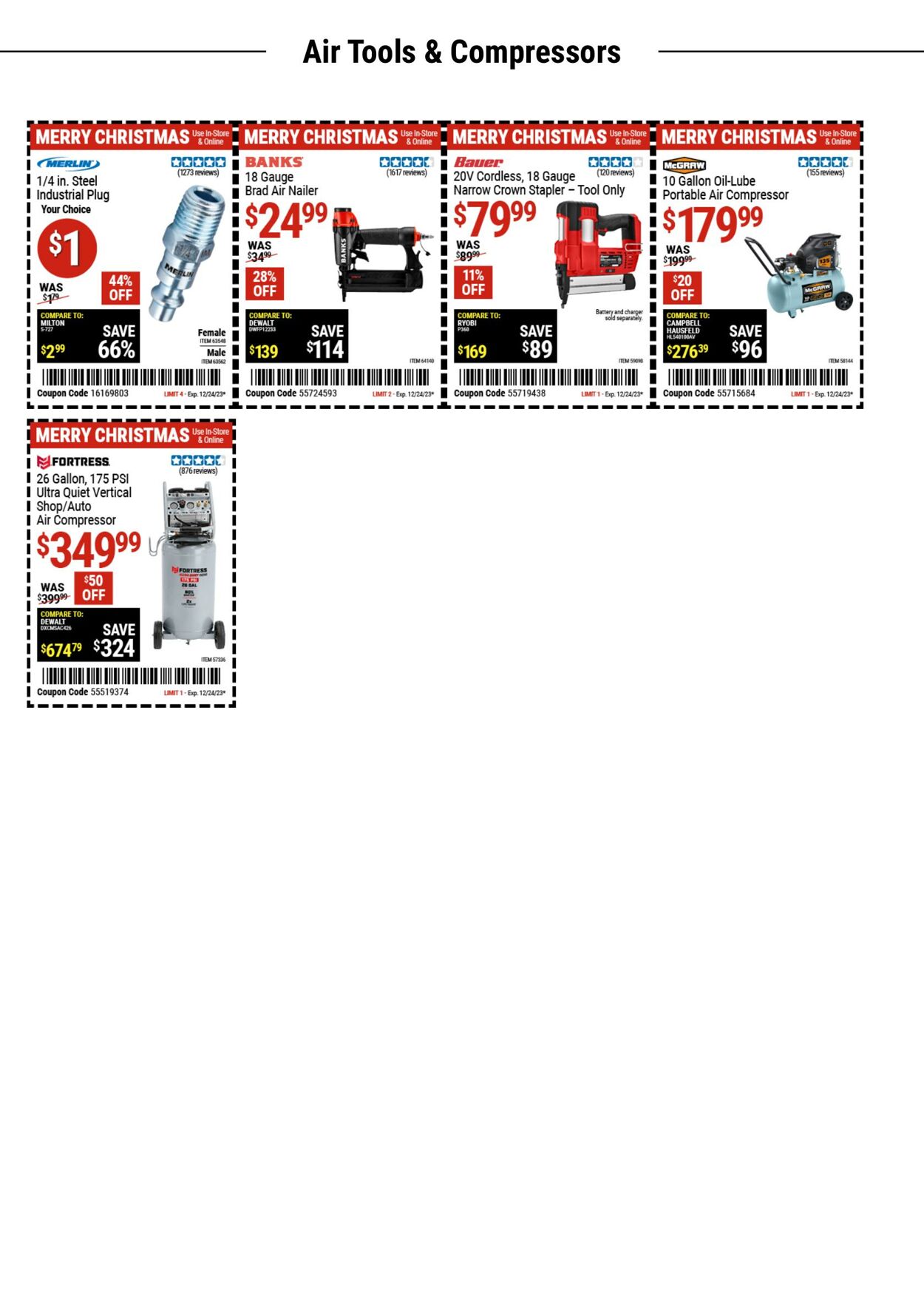 Harbor Freight Ad from 12/11/2023