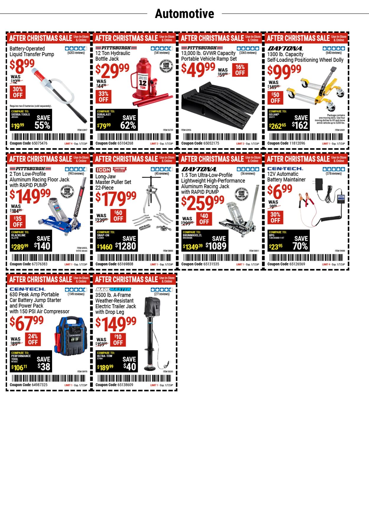 Harbor Freight Ad from 01/01/2024