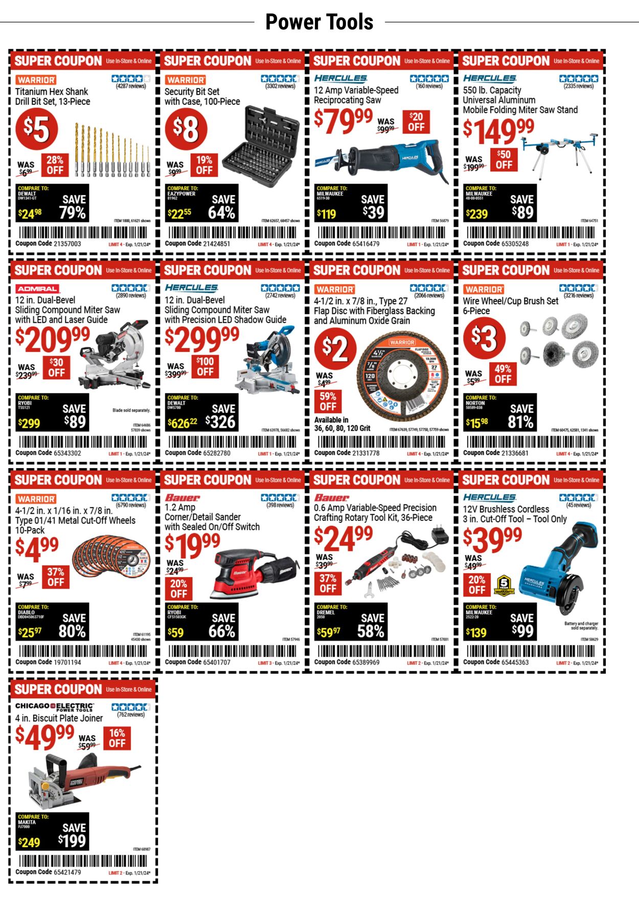 Harbor Freight Ad from 01/08/2024