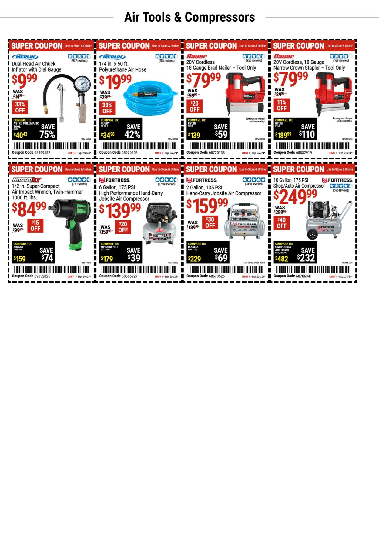 Harbor Freight Ad from 01/22/2024