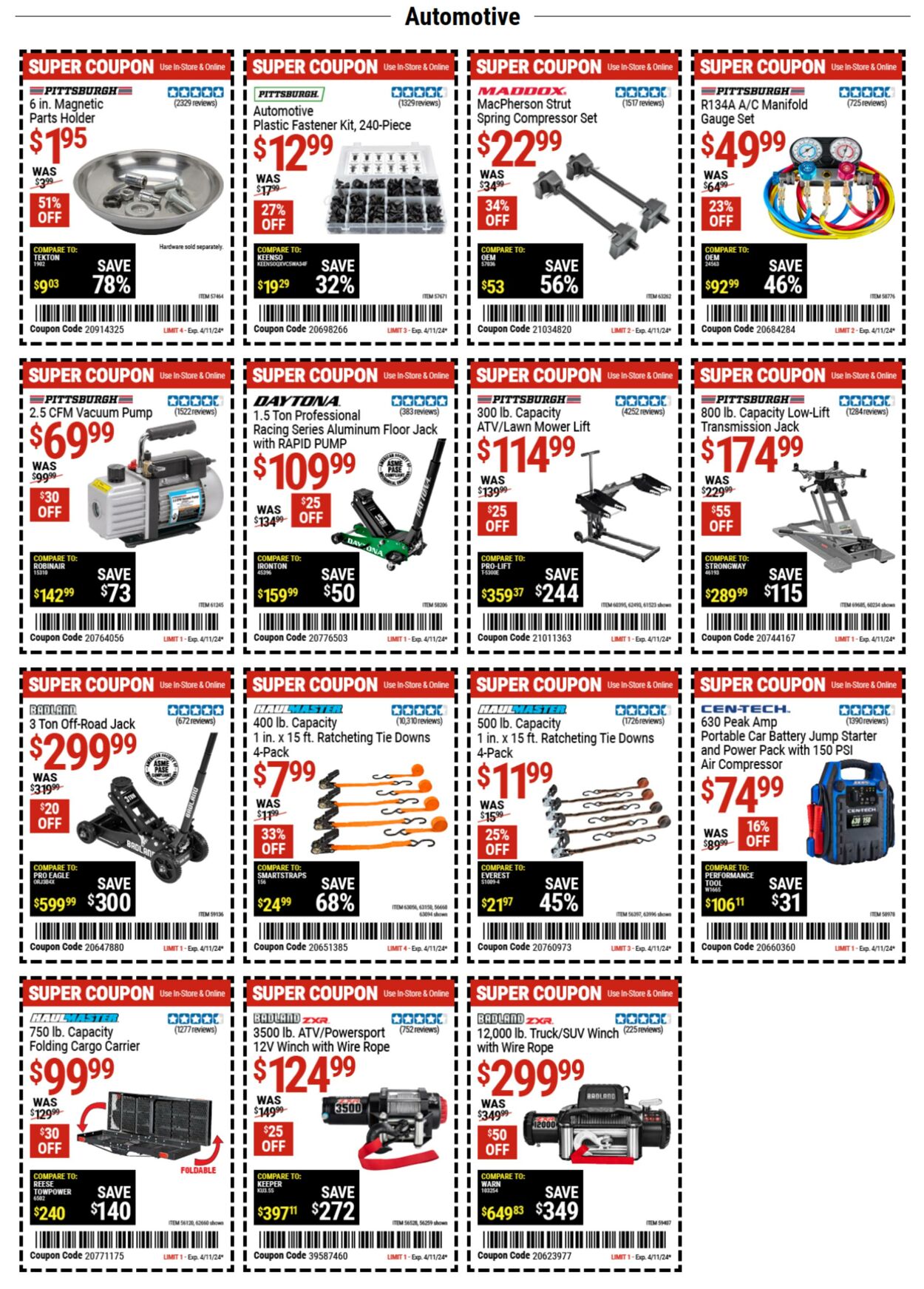 Harbor Freight Ad from 03/28/2024
