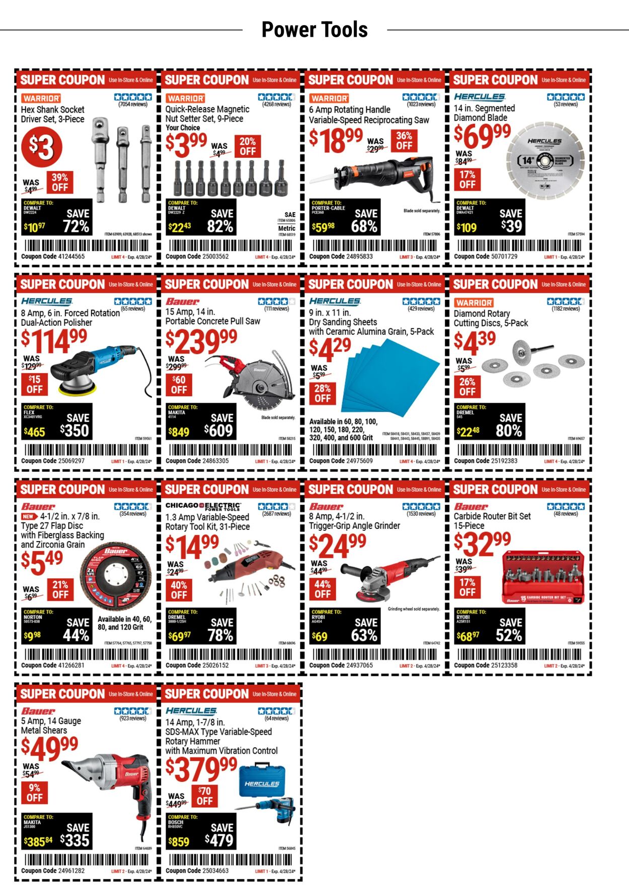 Harbor Freight Ad from 04/16/2024
