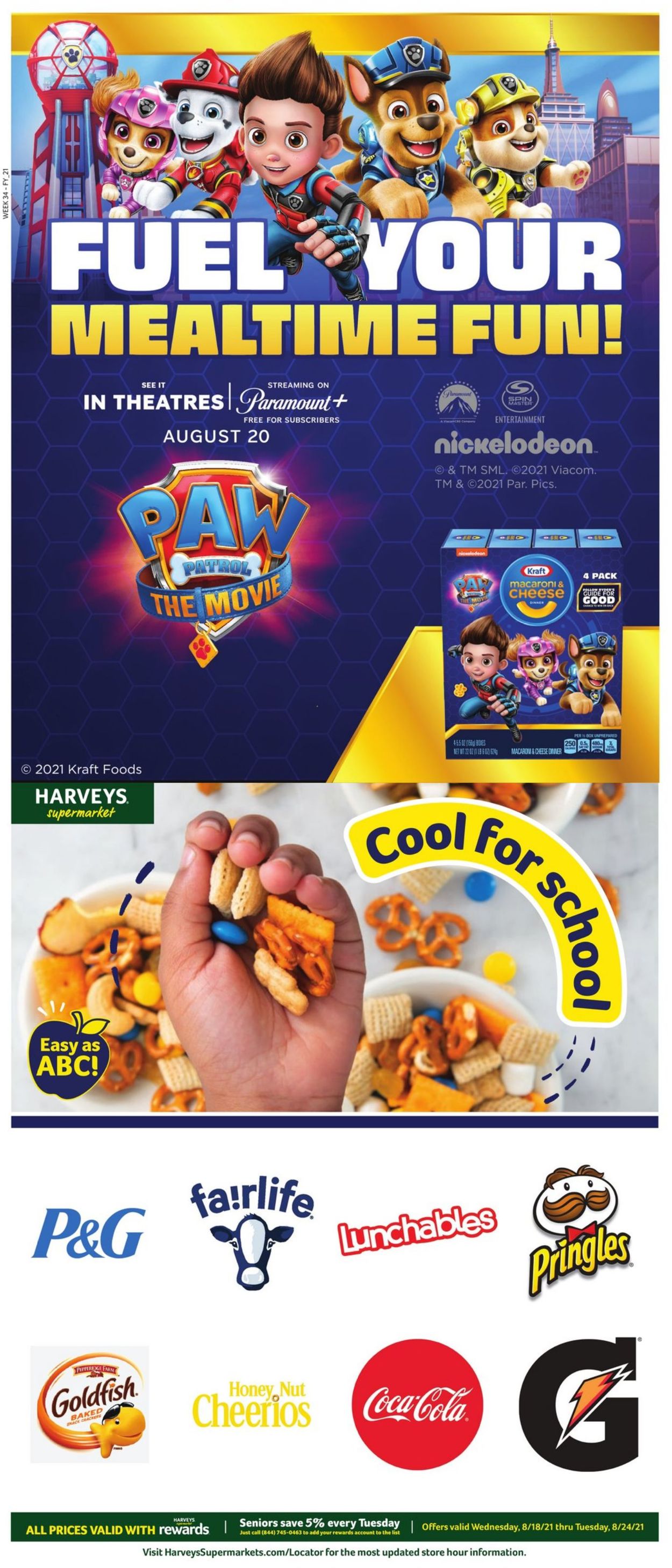 Harveys Supermarket Ad from 08/18/2021