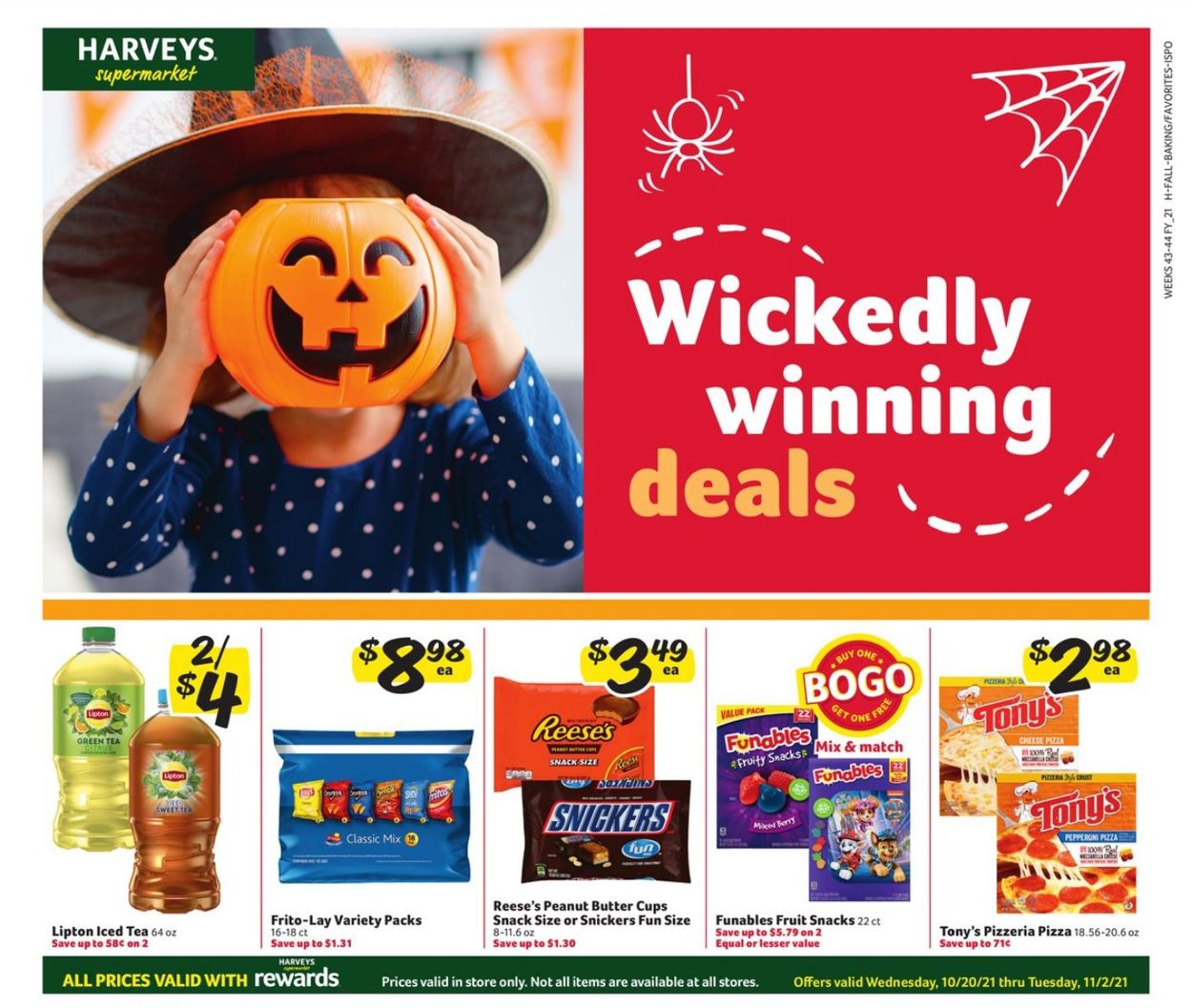 Harveys Supermarket Ad from 10/20/2021