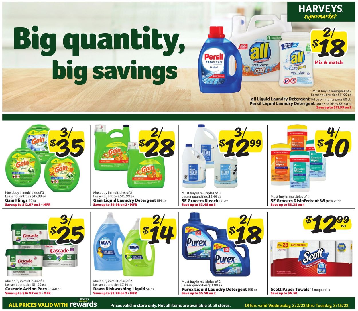 Harveys Supermarket Ad from 03/02/2022