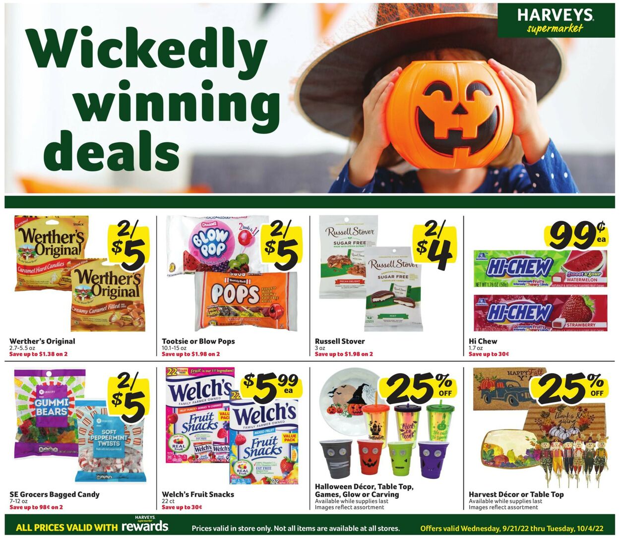 Harveys Supermarket Ad from 09/21/2022