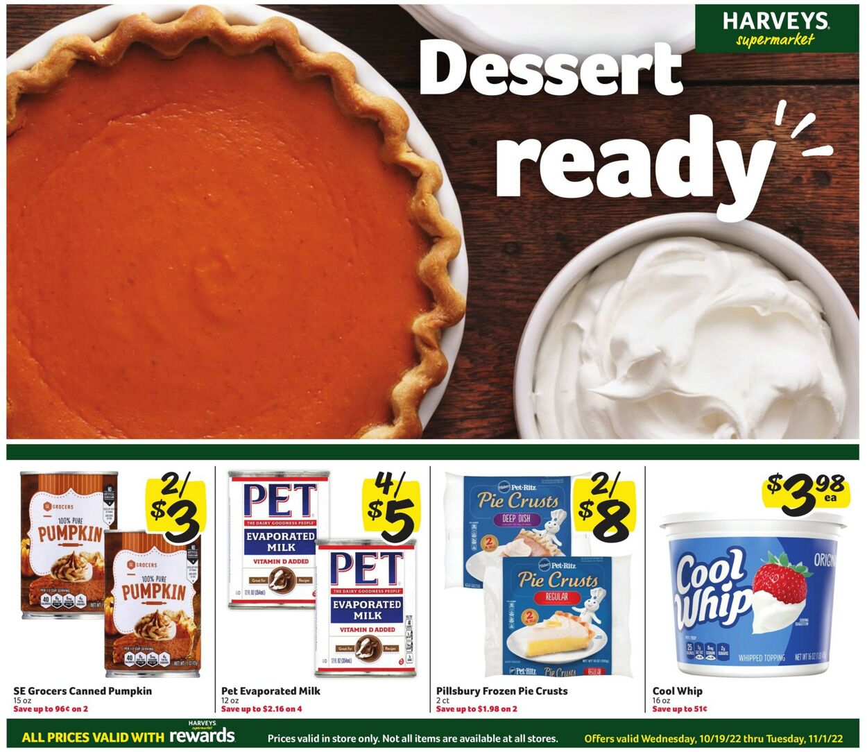 Harveys Supermarket Ad from 10/19/2022