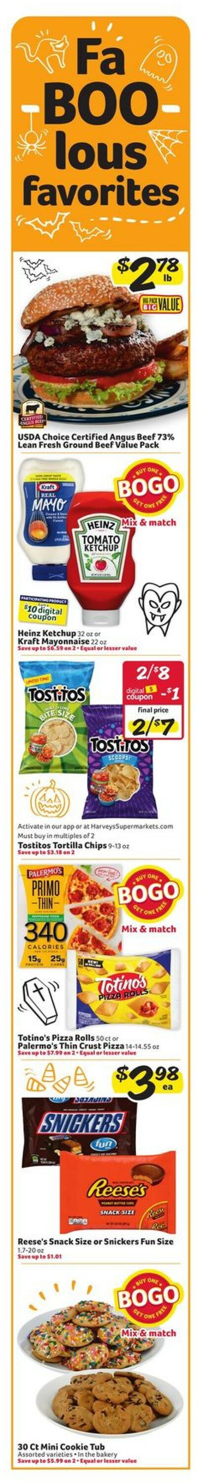 Harveys Supermarket Ad from 10/26/2022