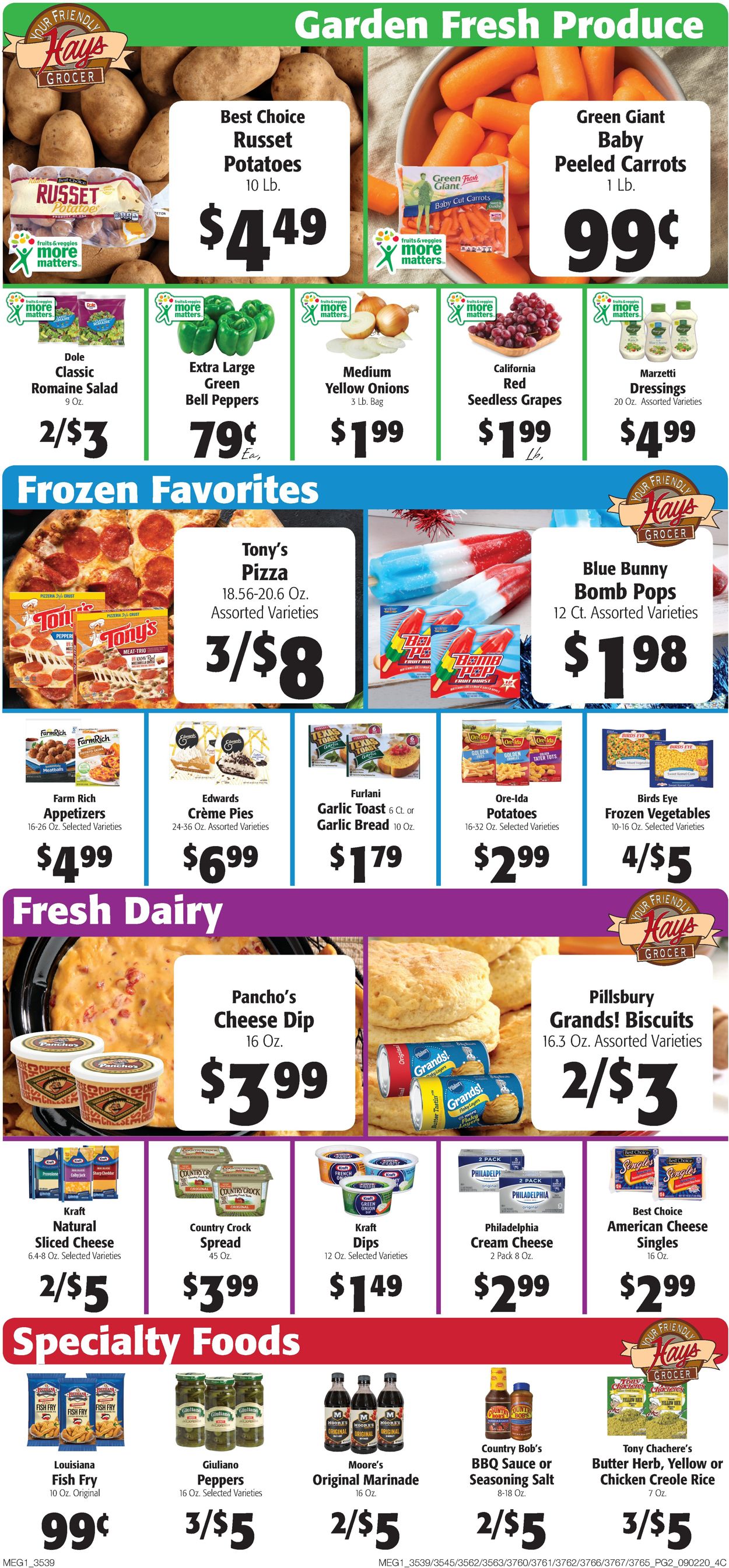 Hays Supermarket Ad from 09/02/2020