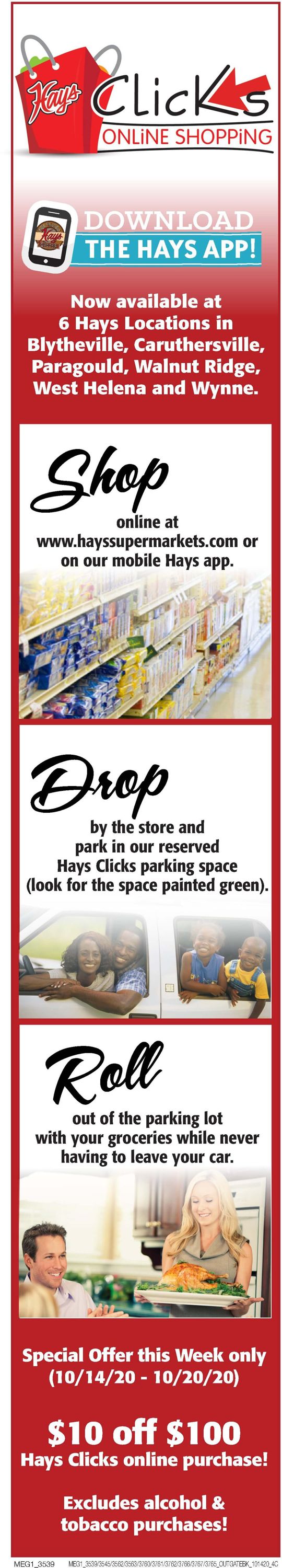 Hays Supermarket Ad from 10/14/2020