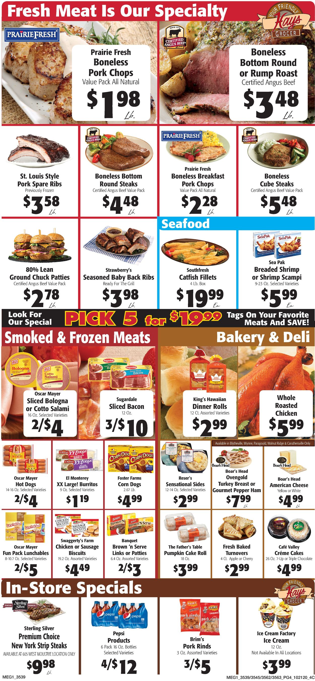 Hays Supermarket Ad from 10/21/2020
