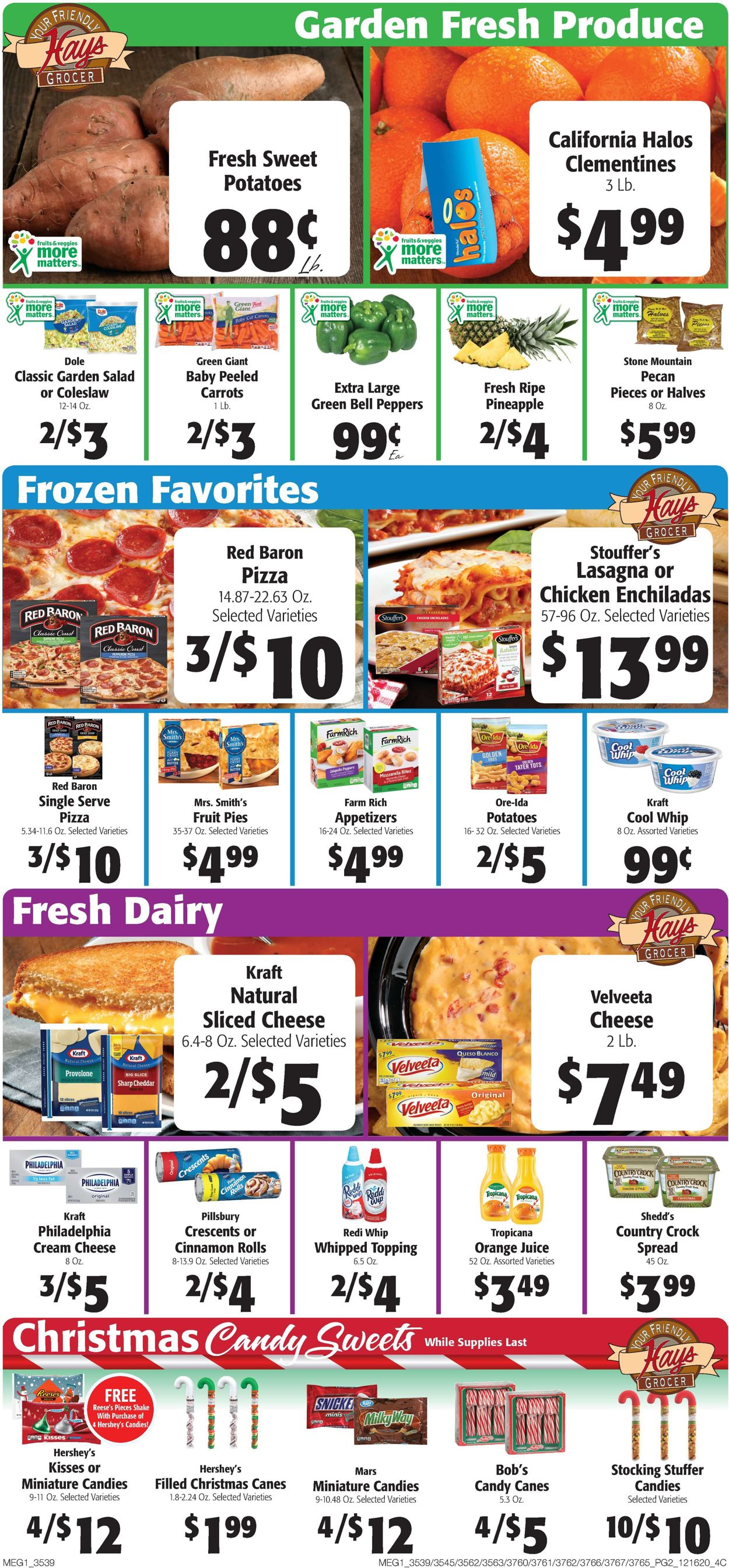 Hays Supermarket Ad from 12/16/2020