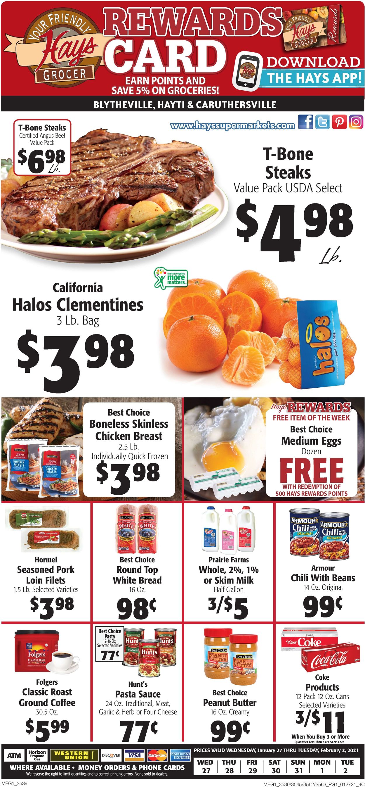 Hays Supermarket Ad from 01/27/2021