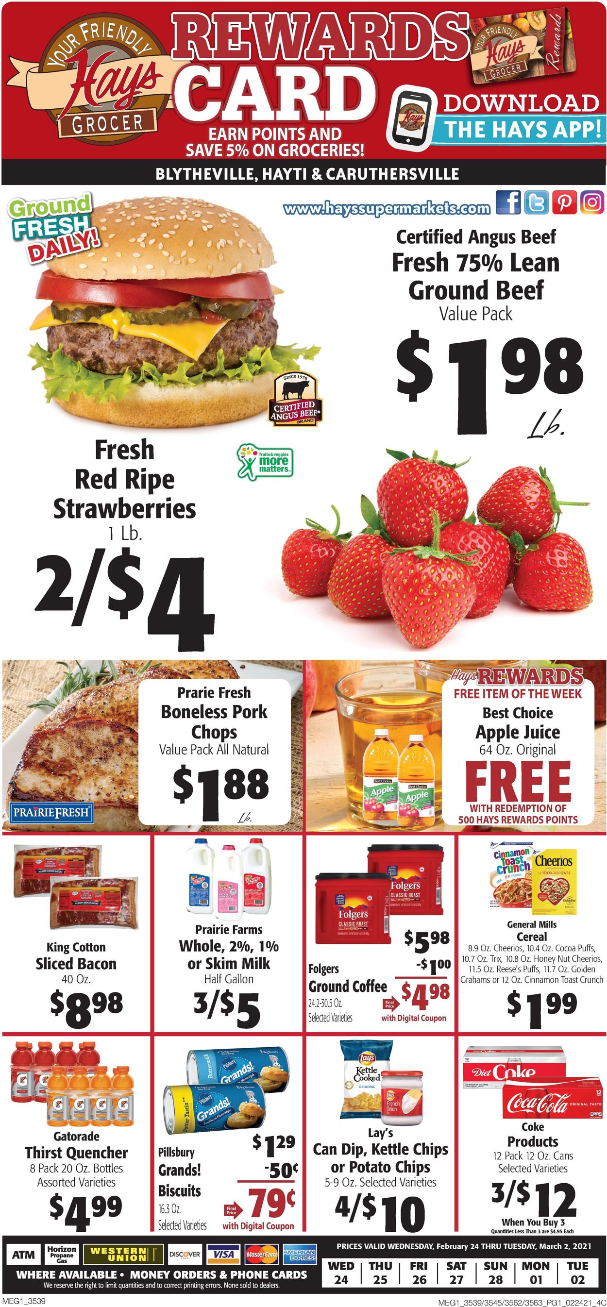 Hays Supermarket Ad from 02/24/2021
