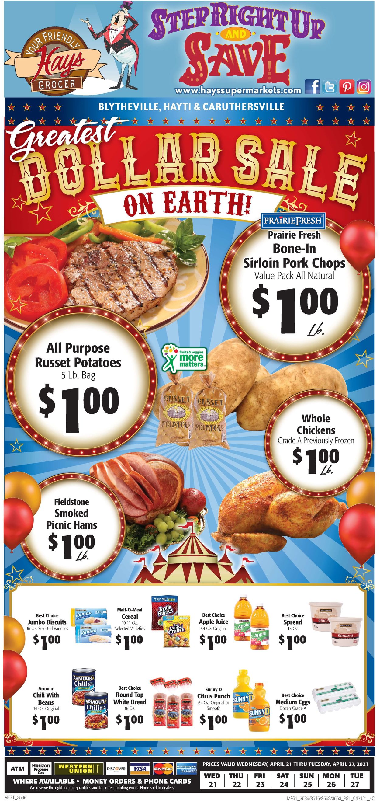 Hays Supermarket Ad from 04/21/2021