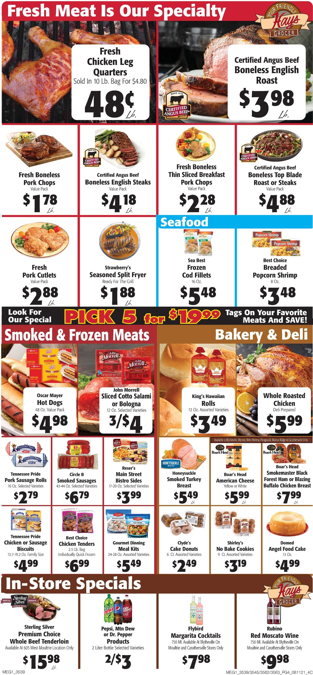 Hays Supermarket Ad from 08/11/2021