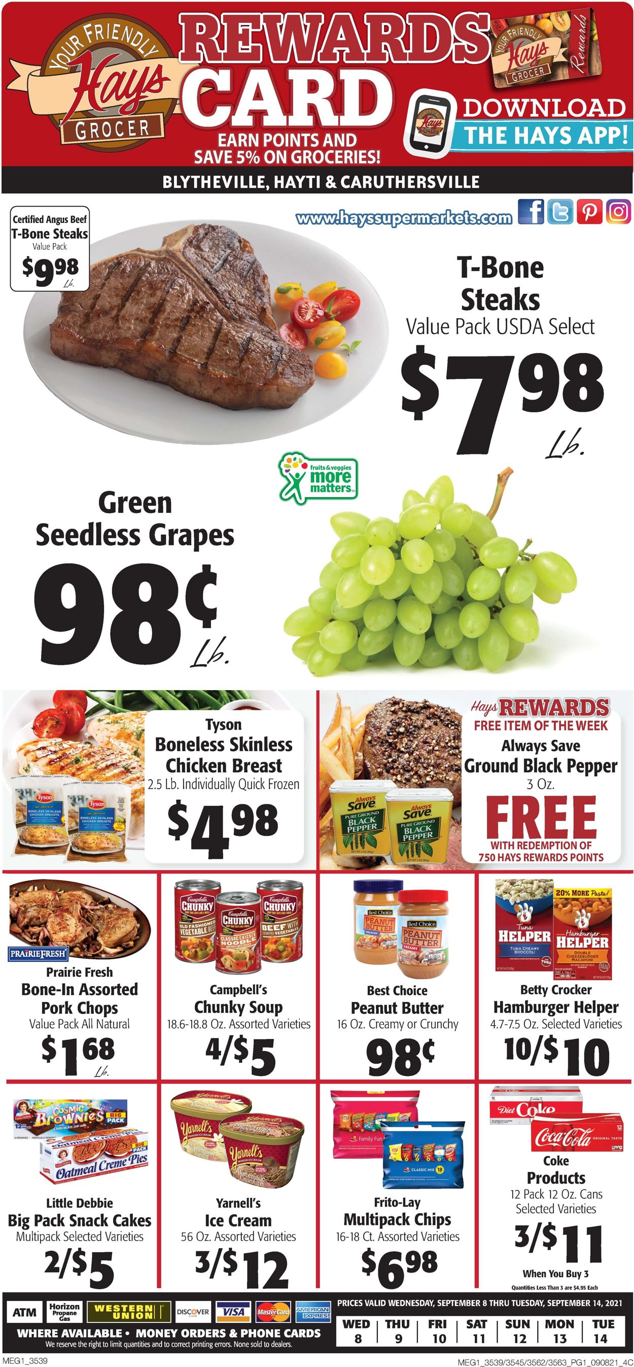 Hays Supermarket Ad from 09/08/2021