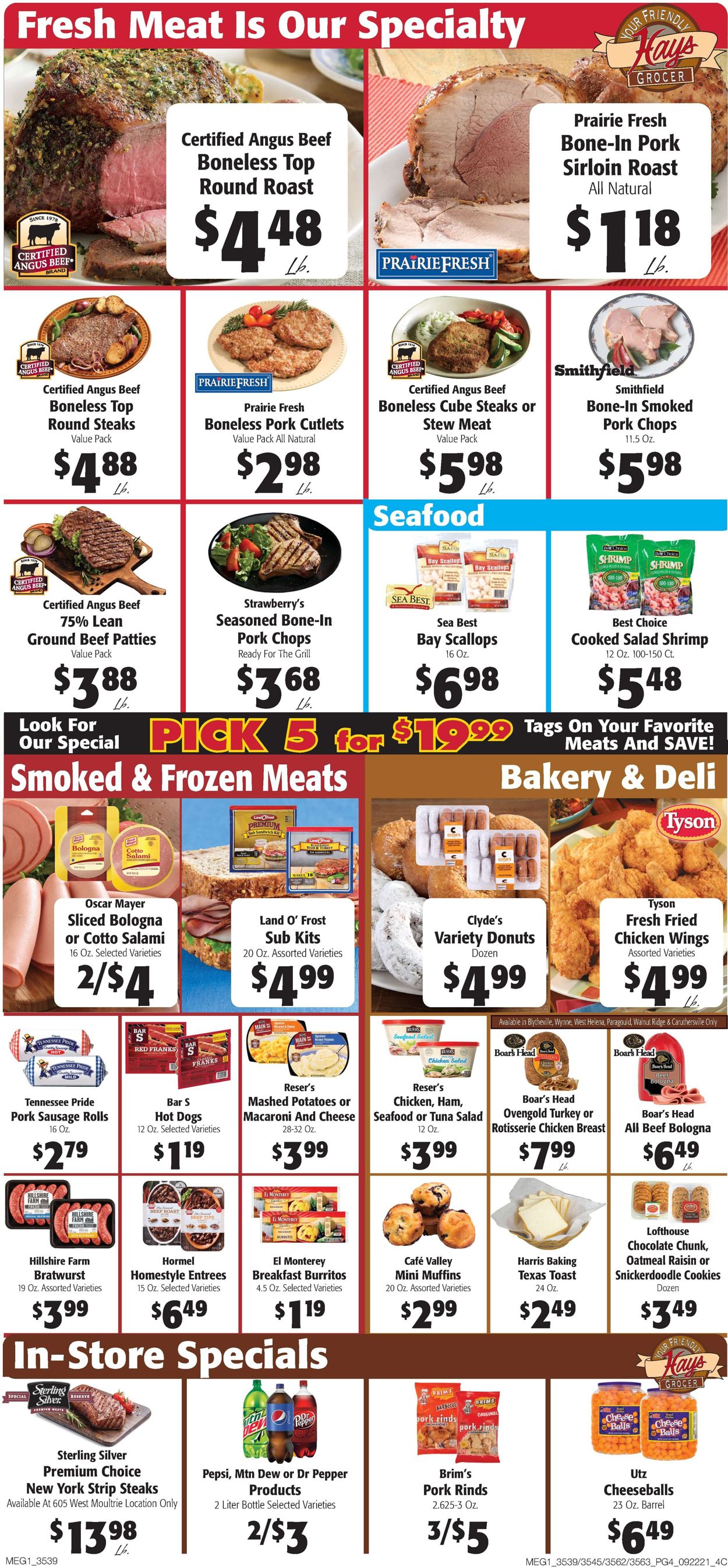 Hays Supermarket Ad from 09/22/2021