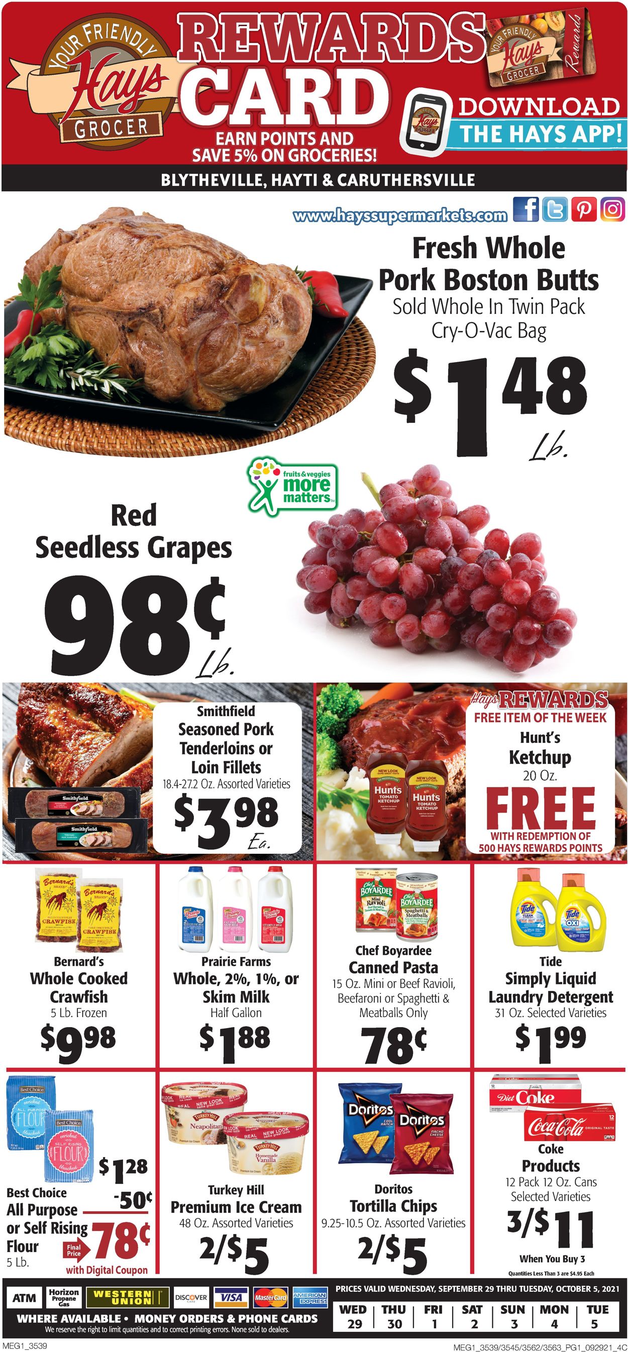 Hays Supermarket Ad from 09/29/2021