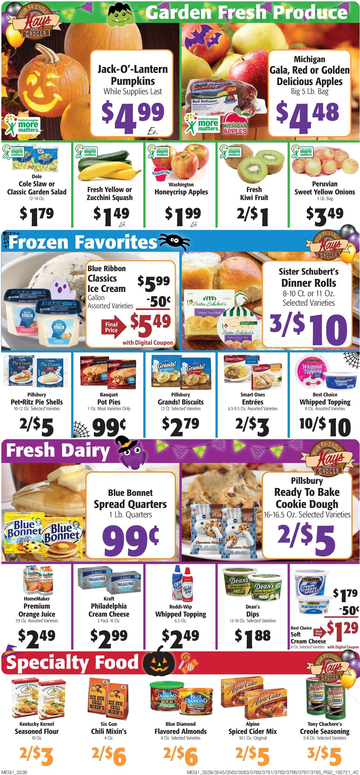 Hays Supermarket Ad from 10/27/2021
