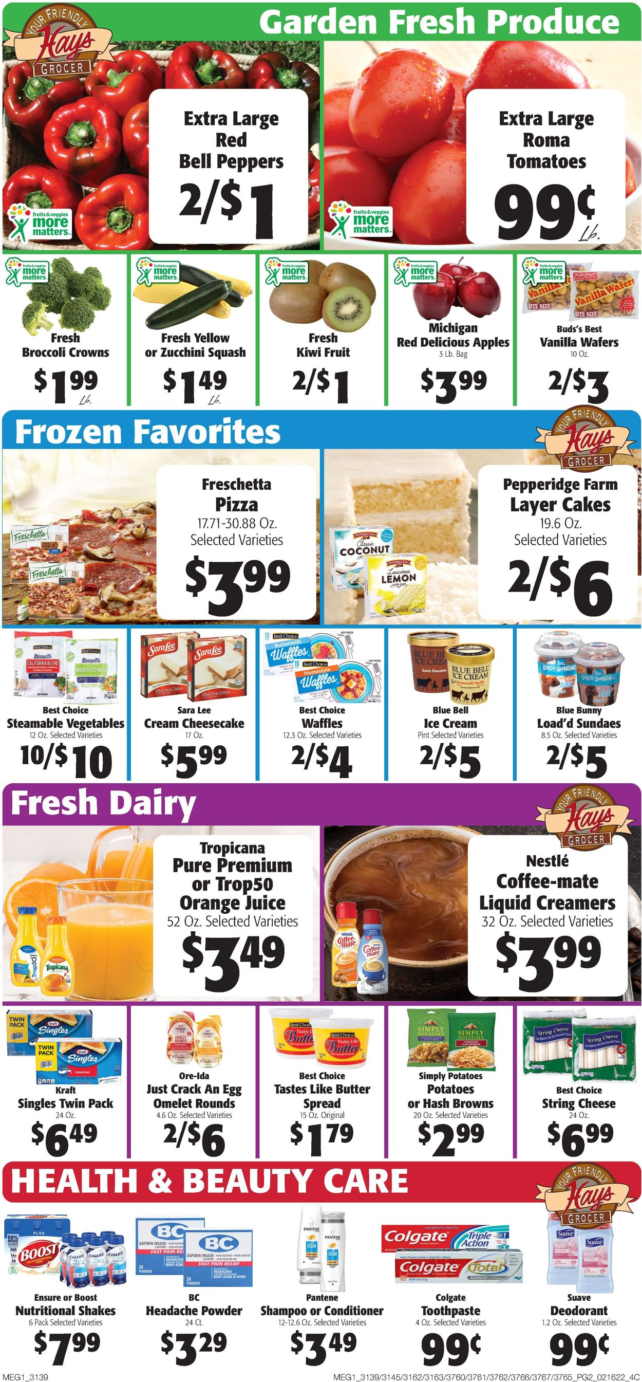 Hays Supermarket Ad from 02/16/2022