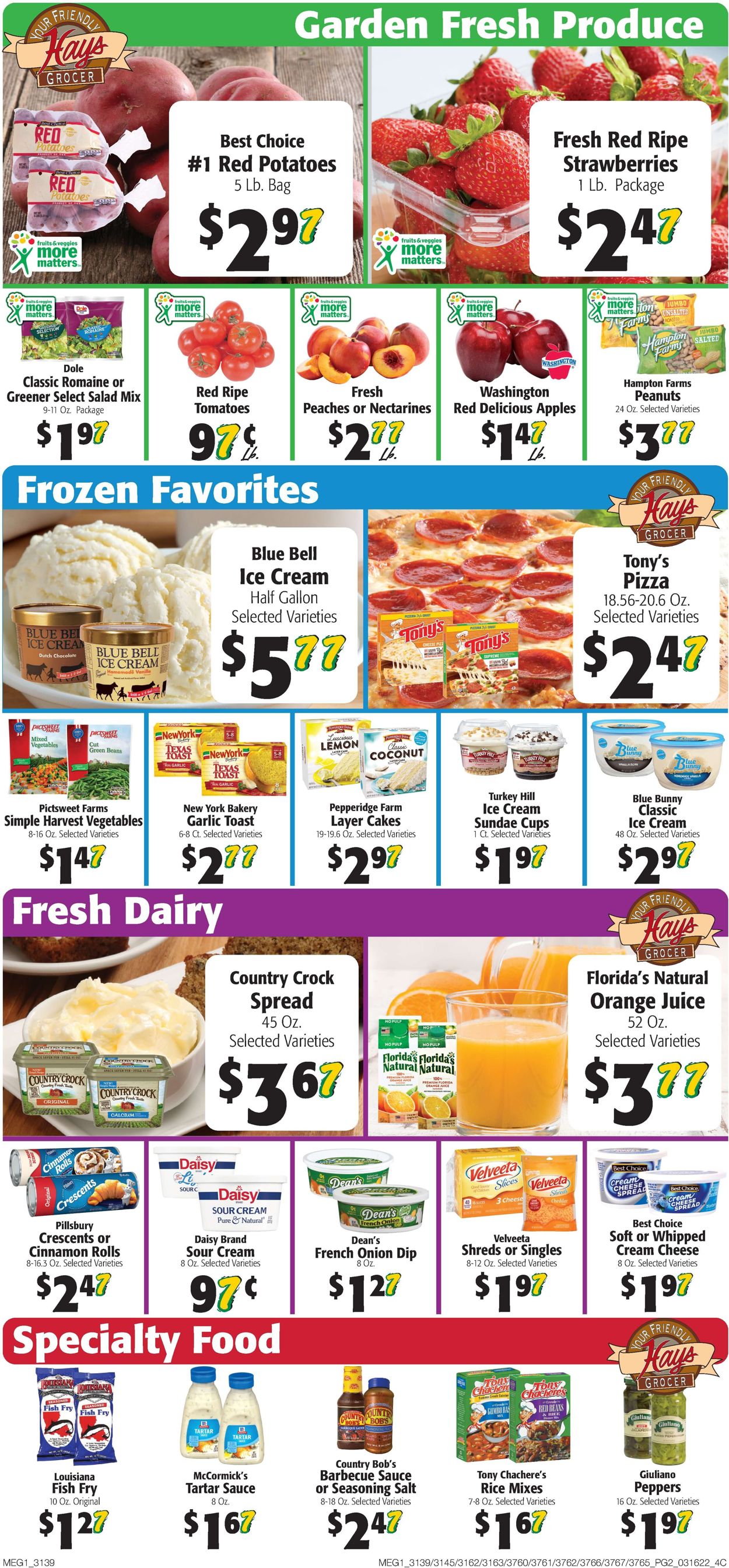 Hays Supermarket Ad from 03/16/2022